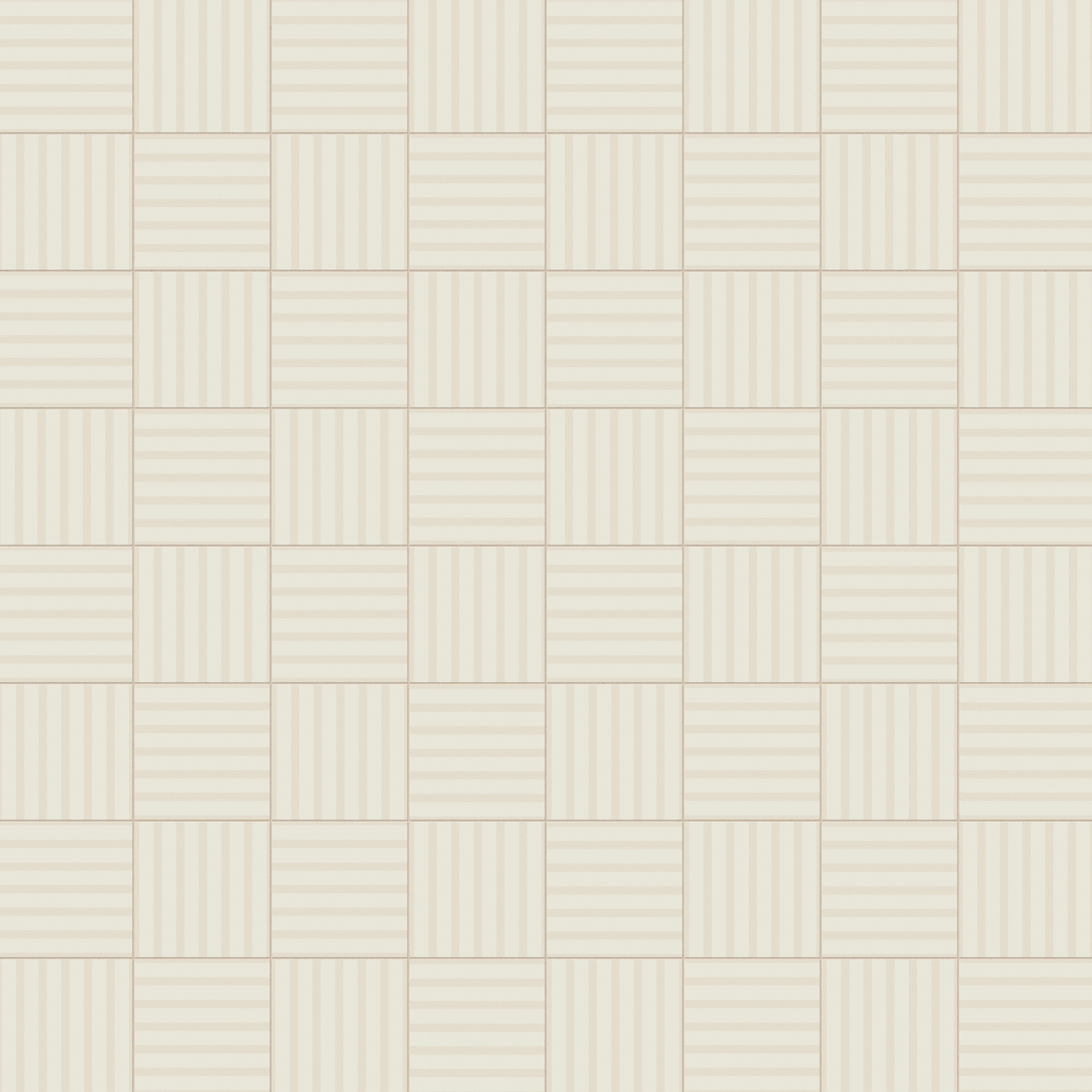 Riley 12x12 Matte Porcelain Tile in Striped Pattern Cream