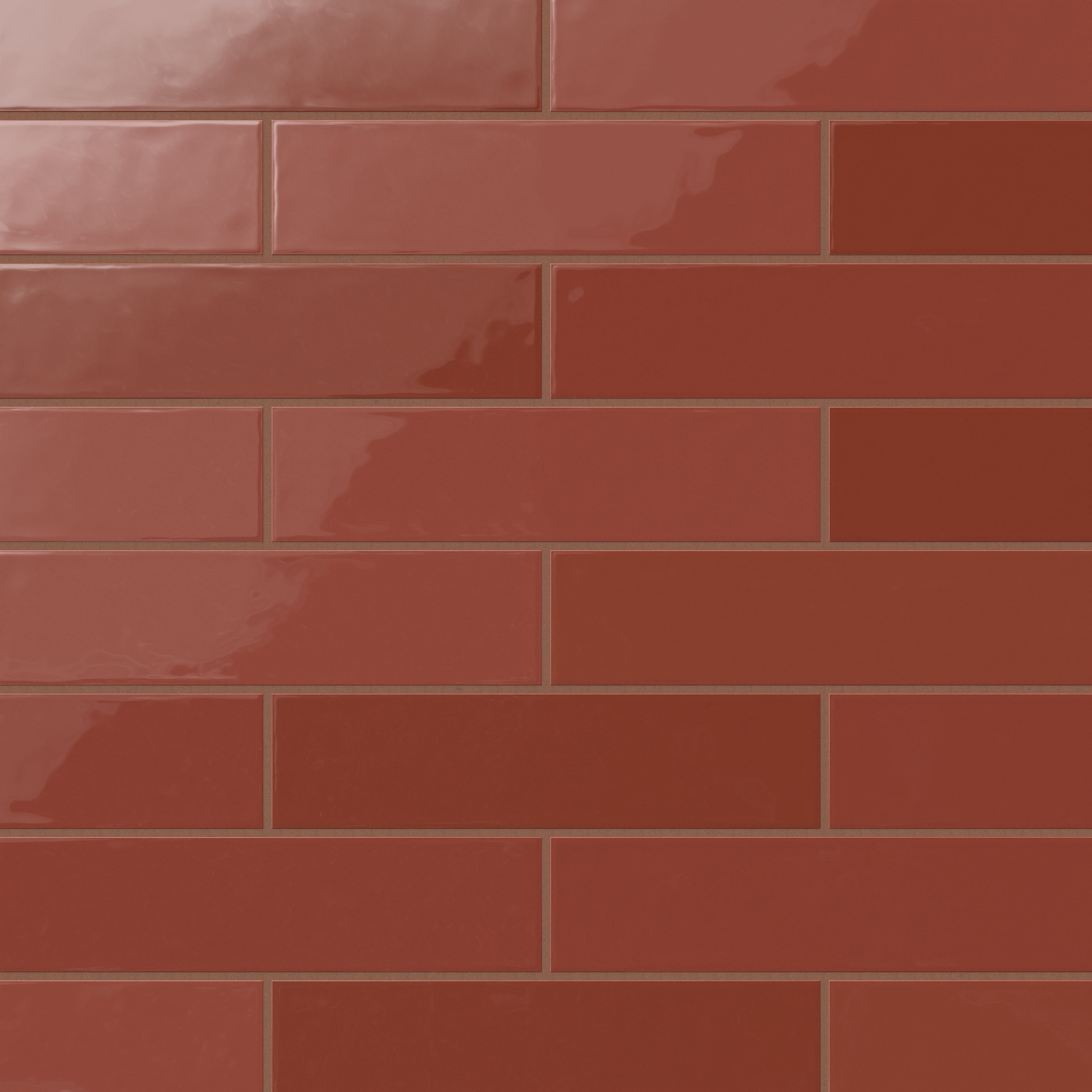 Teagan 3x12 Glossy Ceramic Tile in Scarlet