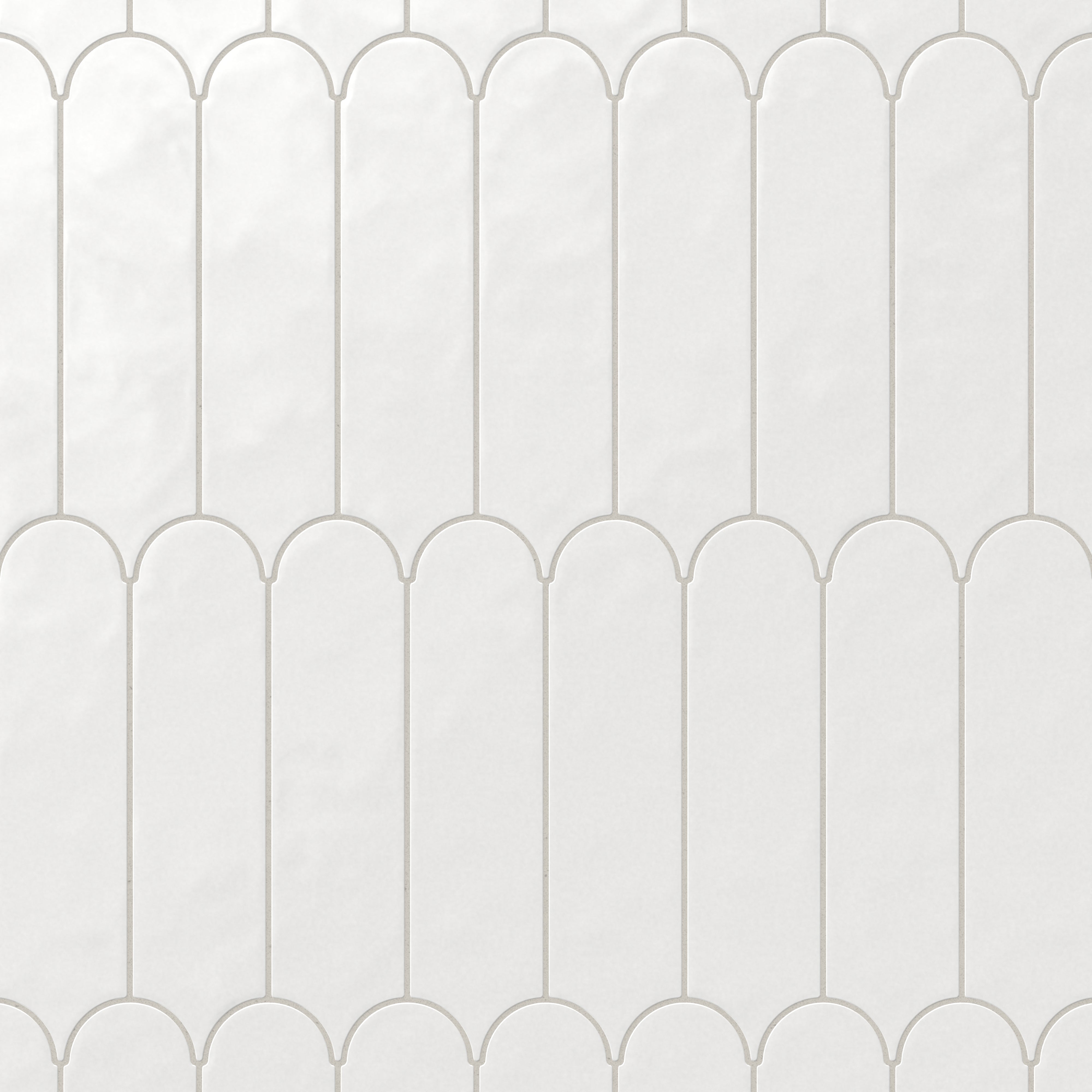 Sarina 3x12 Glossy Ceramic Fishscale Tile in Cloud