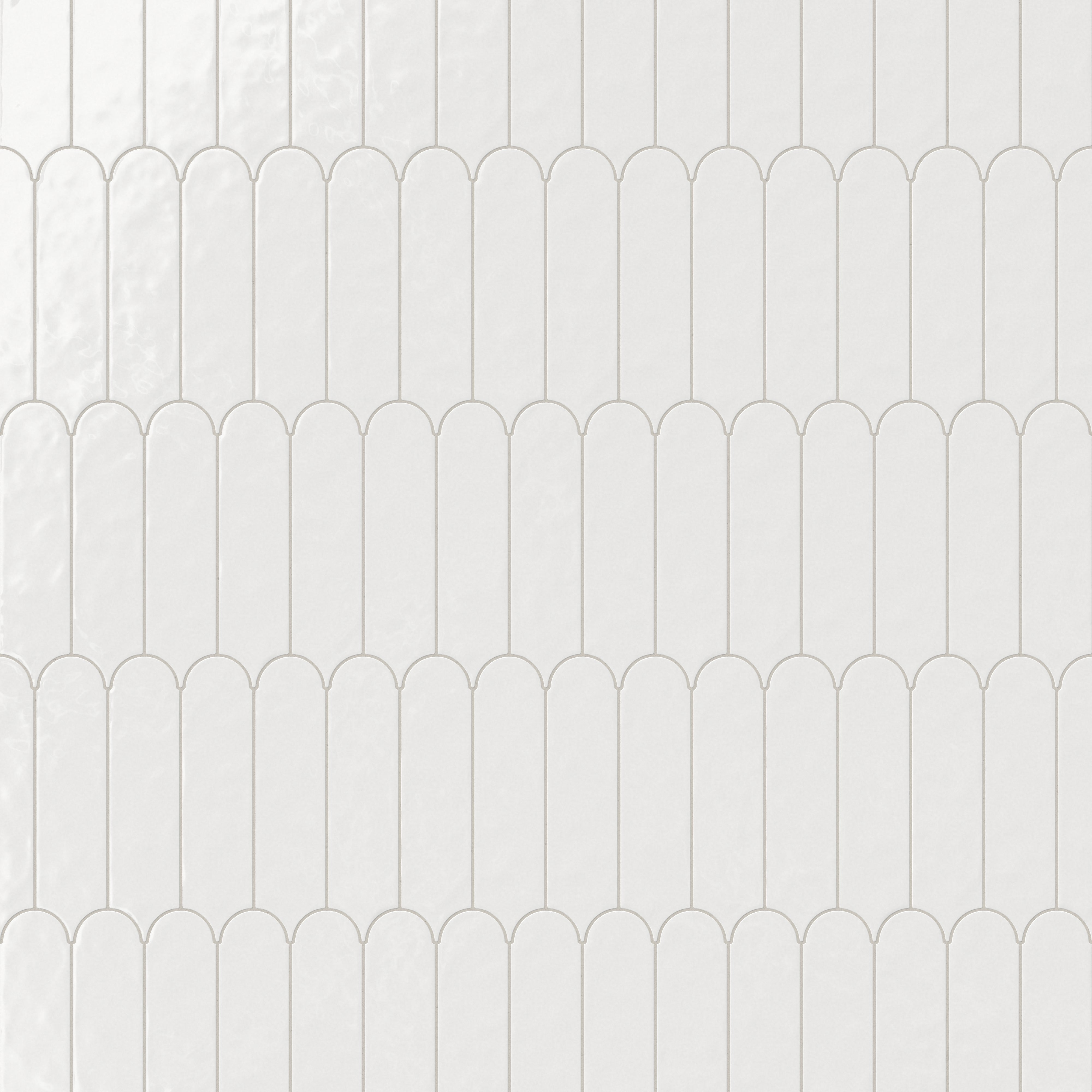 Sarina 3x12 Glossy Ceramic Fishscale Tile in Cloud