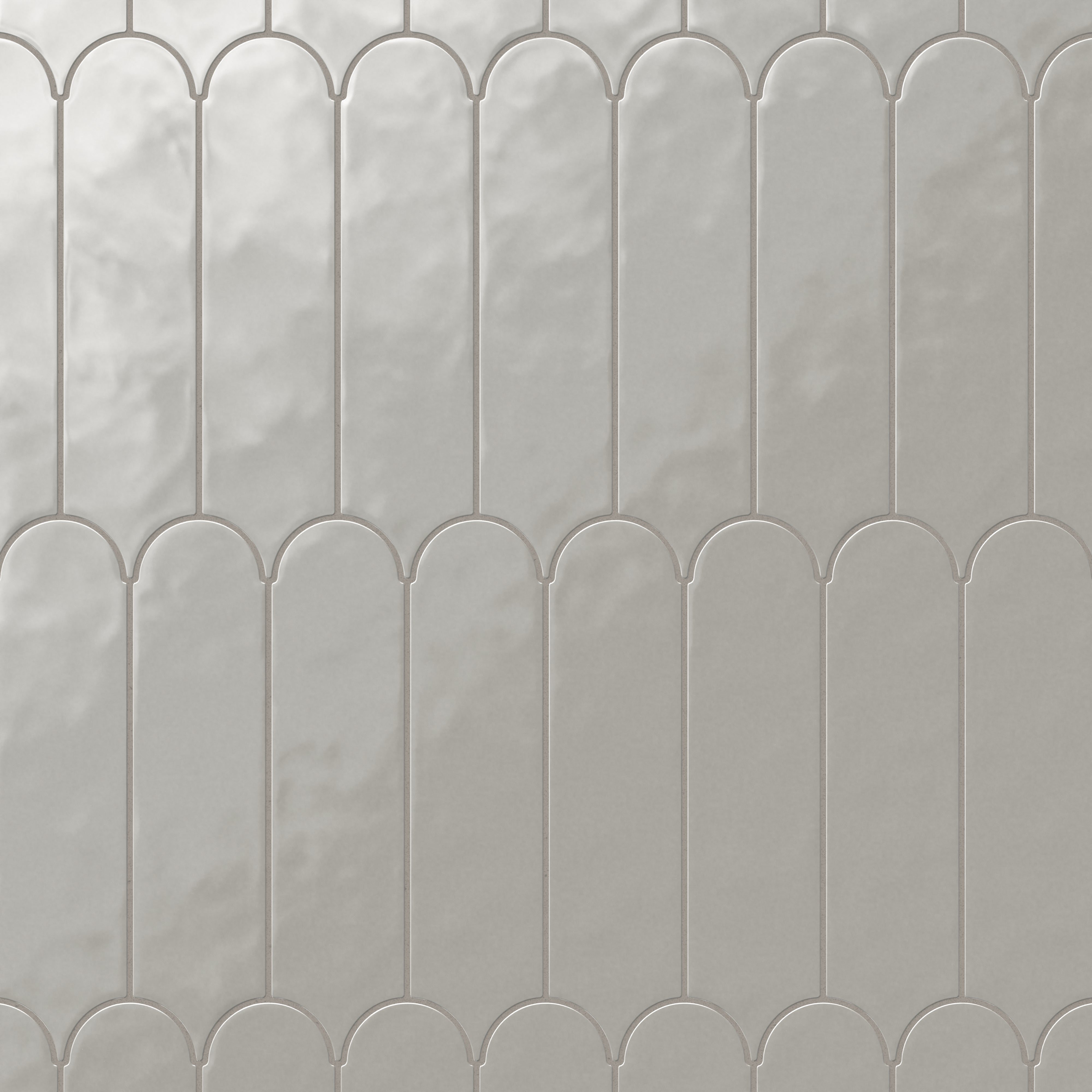 Sarina 3x12 Glossy Ceramic Fishscale Tile in Sand