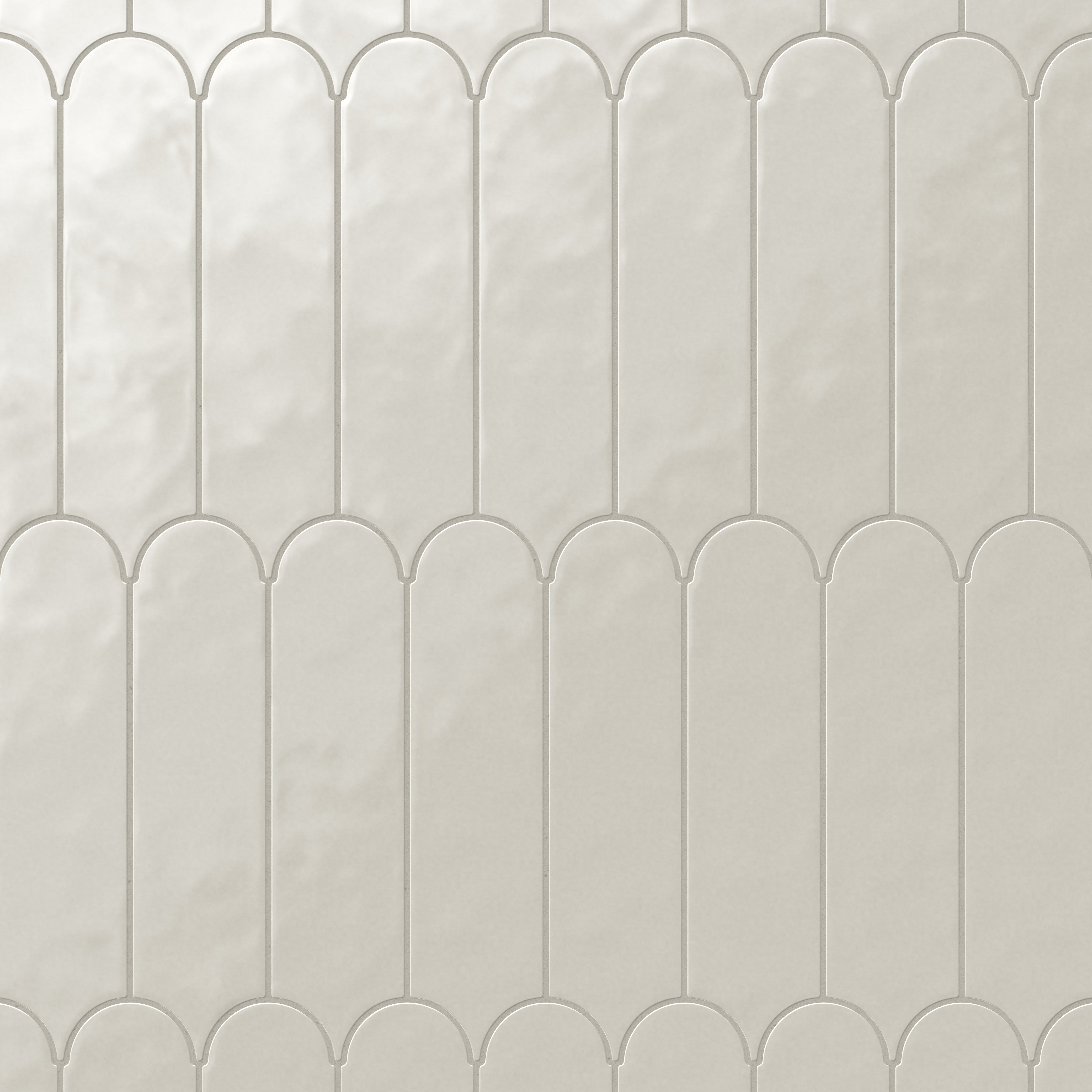 Sarina 3x12 Glossy Ceramic Fishscale Tile in Shell