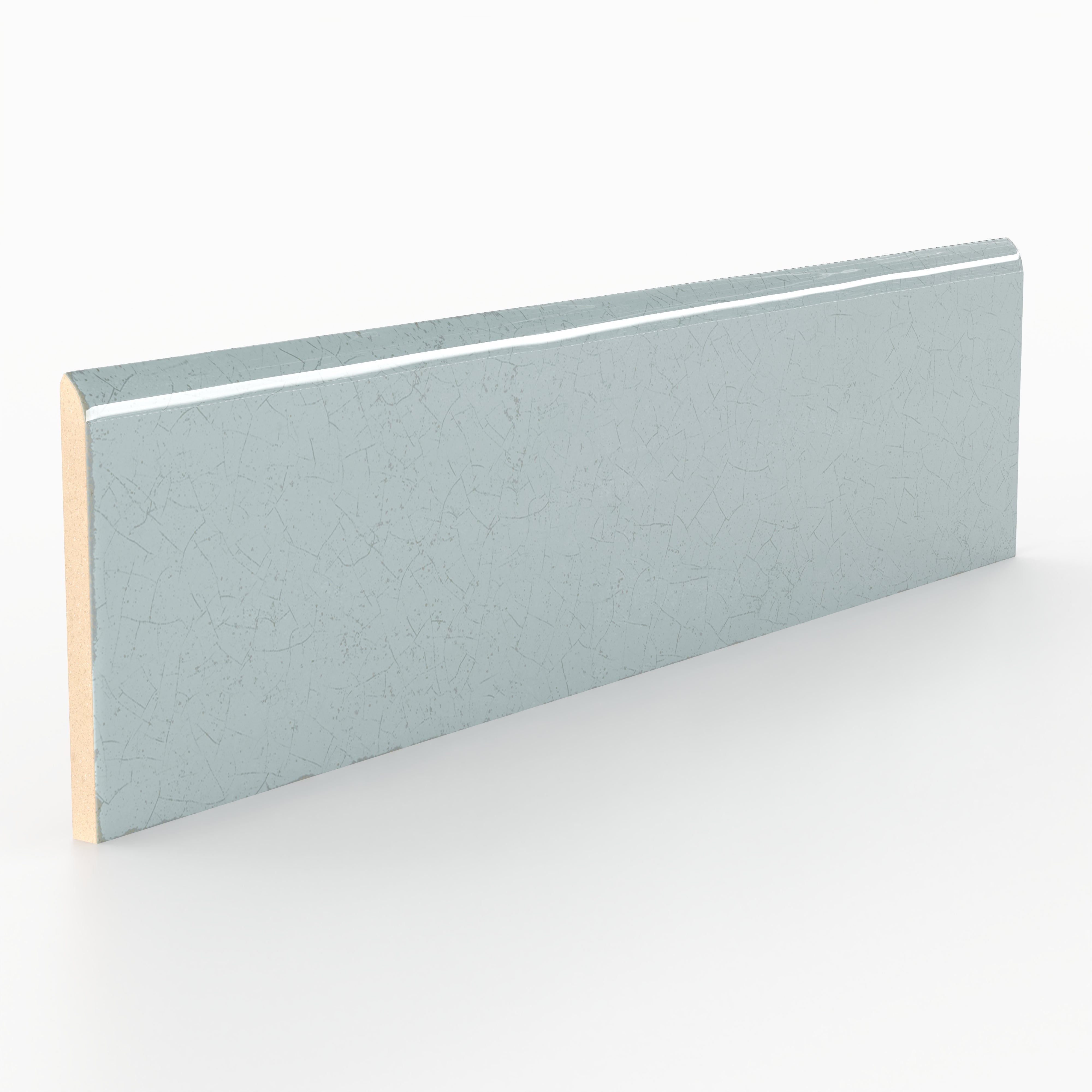 Josie 3x12 Bullnose Crackled Ceramic Tile in Sky