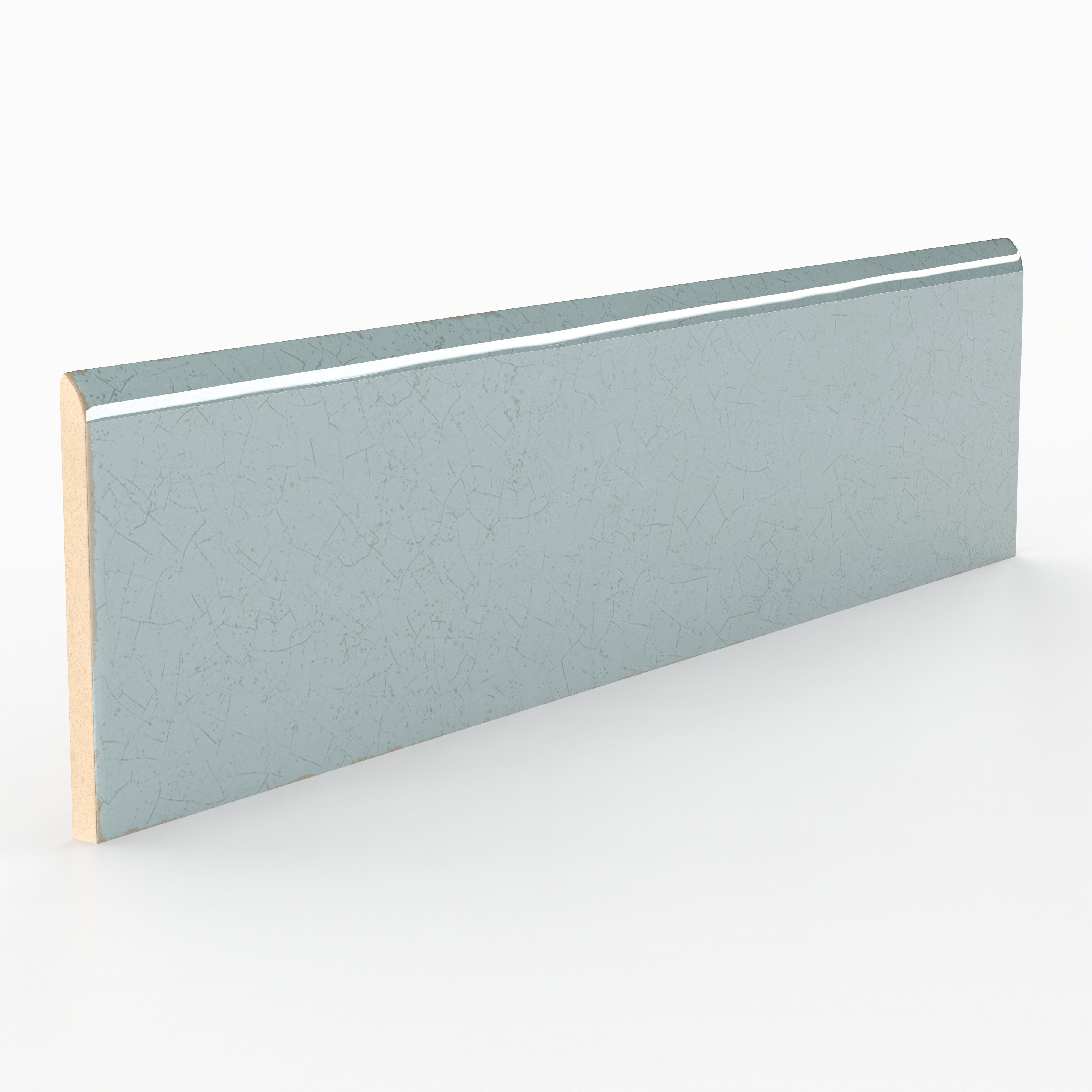 Josie 3x12 Bullnose Crackled Ceramic Tile in Sky