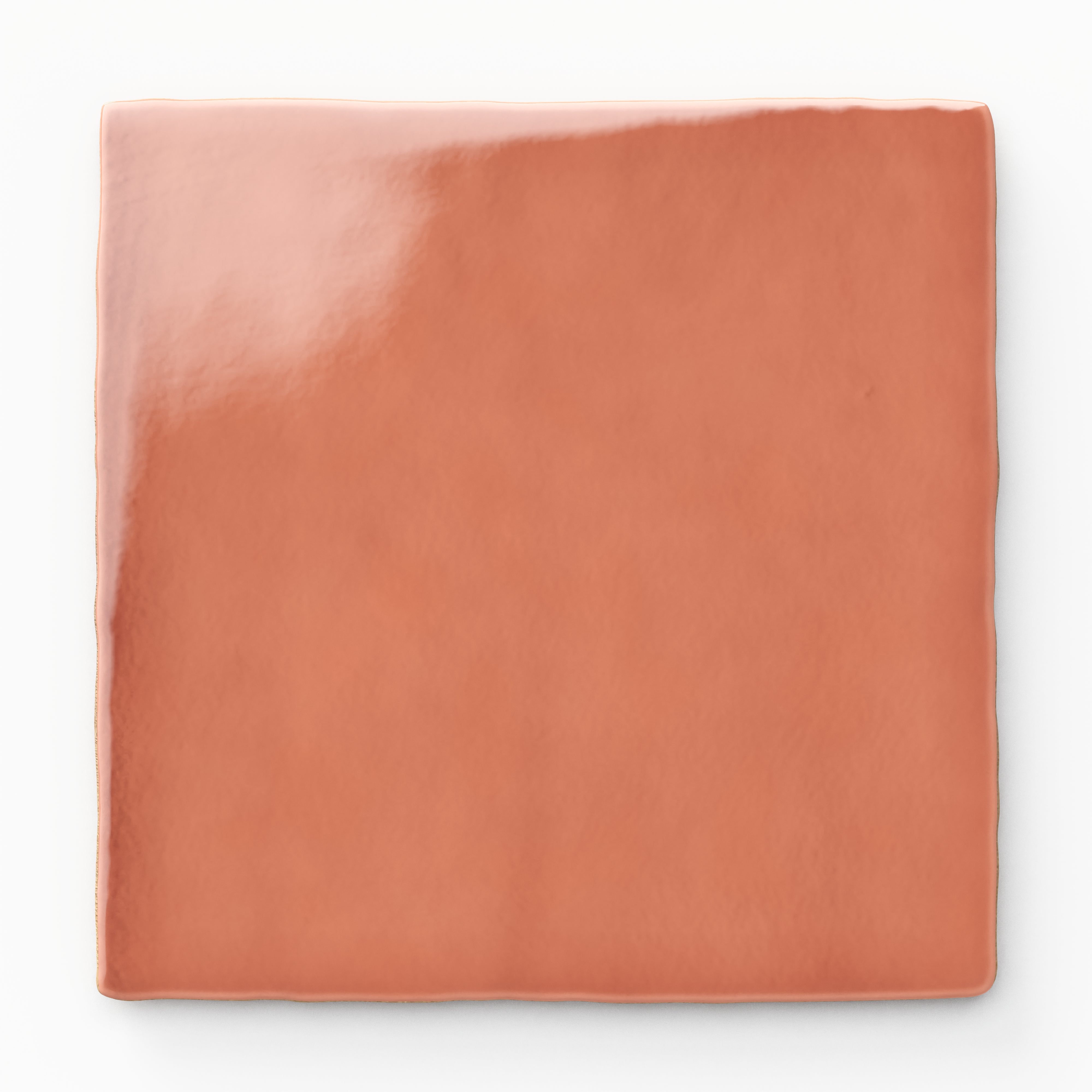 Mikayla 5x5 Glossy Ceramic Tile in Coral Sample