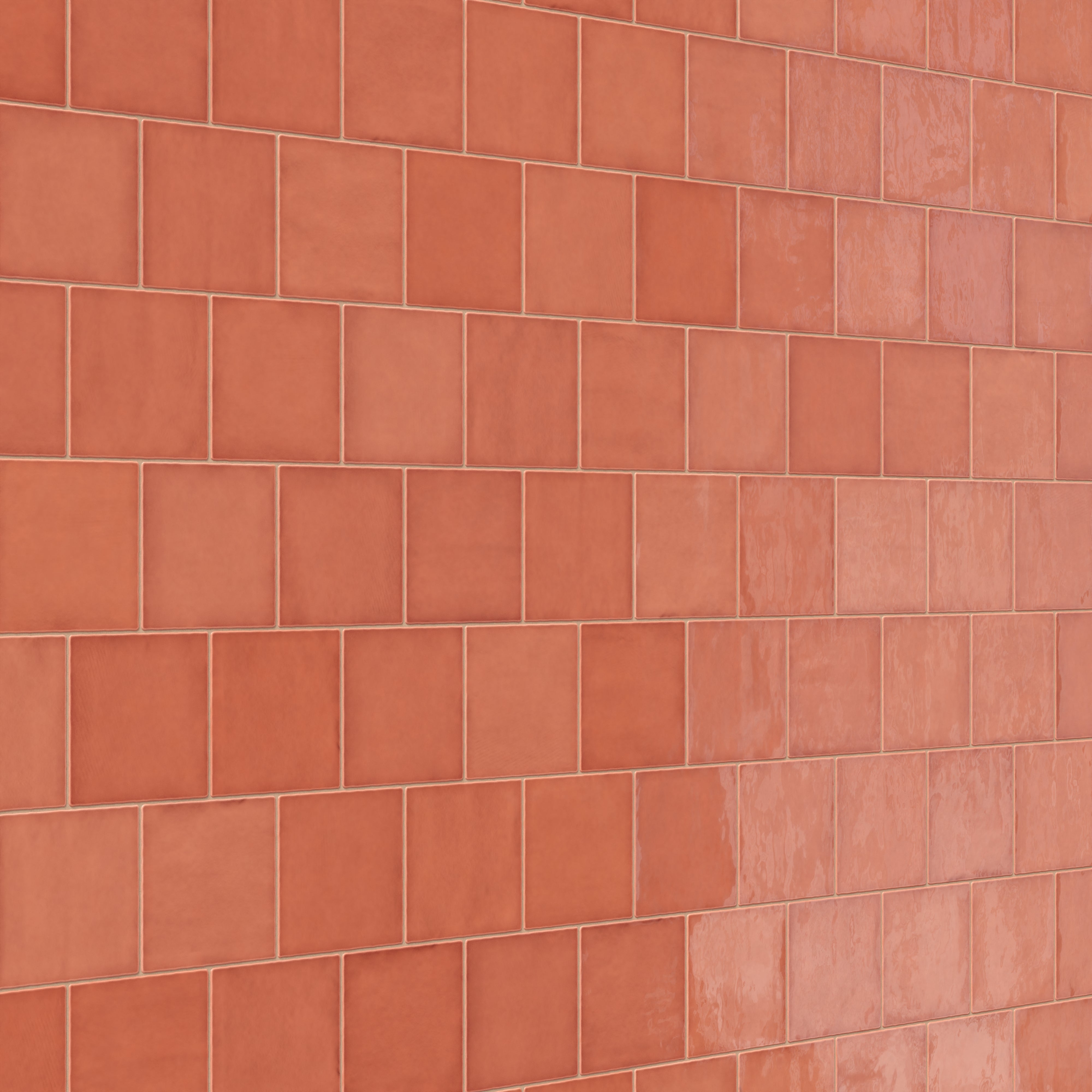 Mikayla 5x5 Glossy Ceramic Tile in Coral