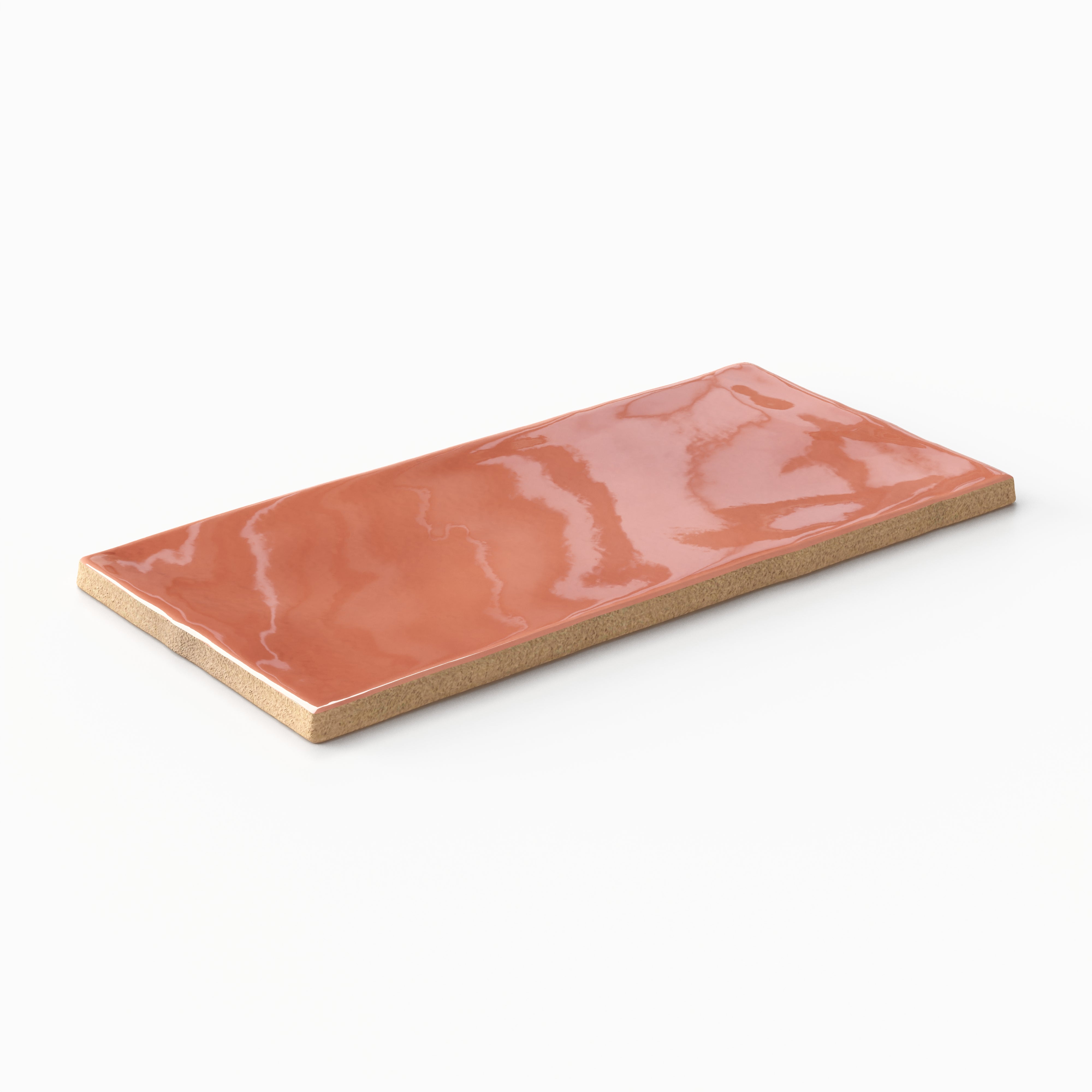 Mikayla 2.5x5 Glossy Ceramic Tile in Coral