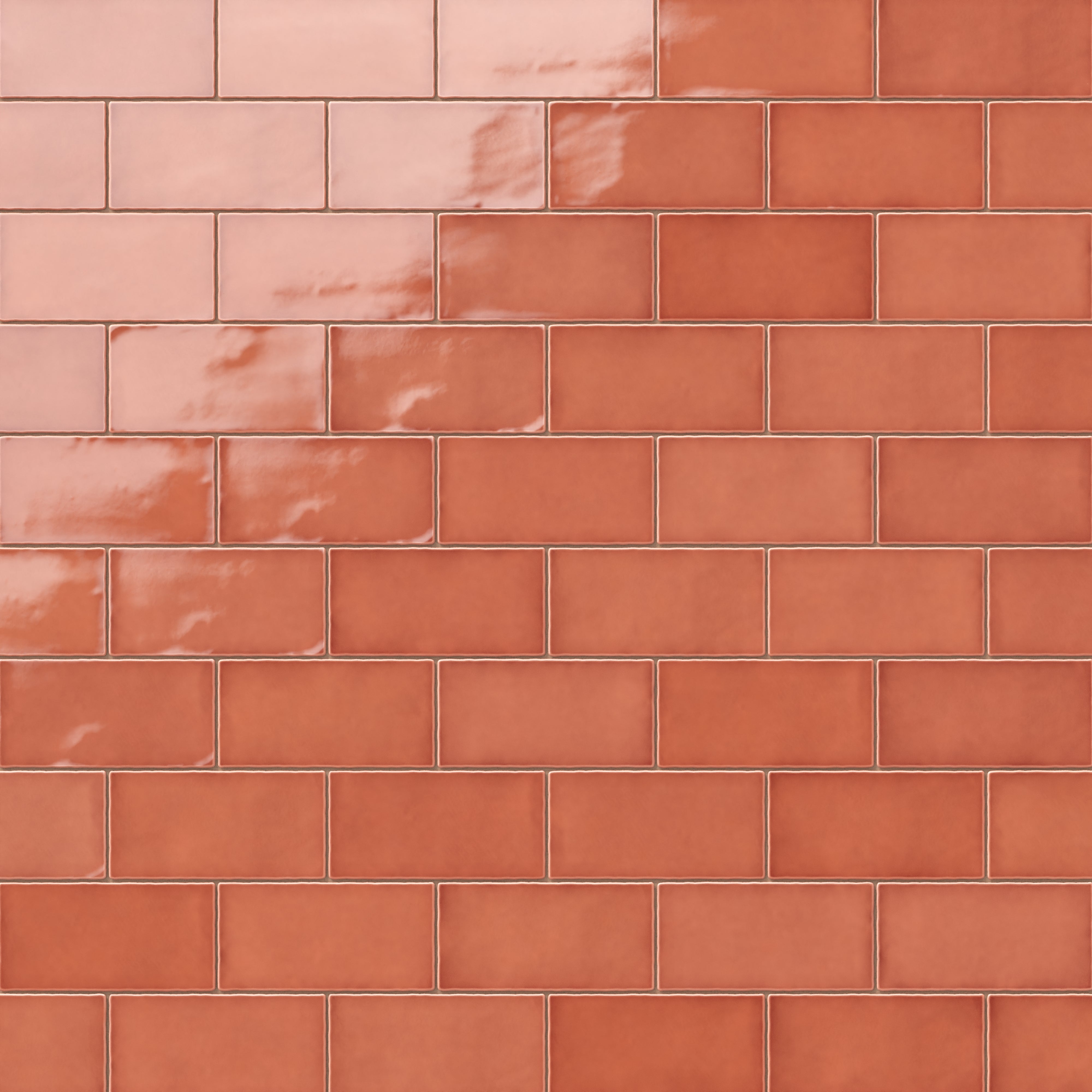 Mikayla 2.5x5 Glossy Ceramic Tile in Coral