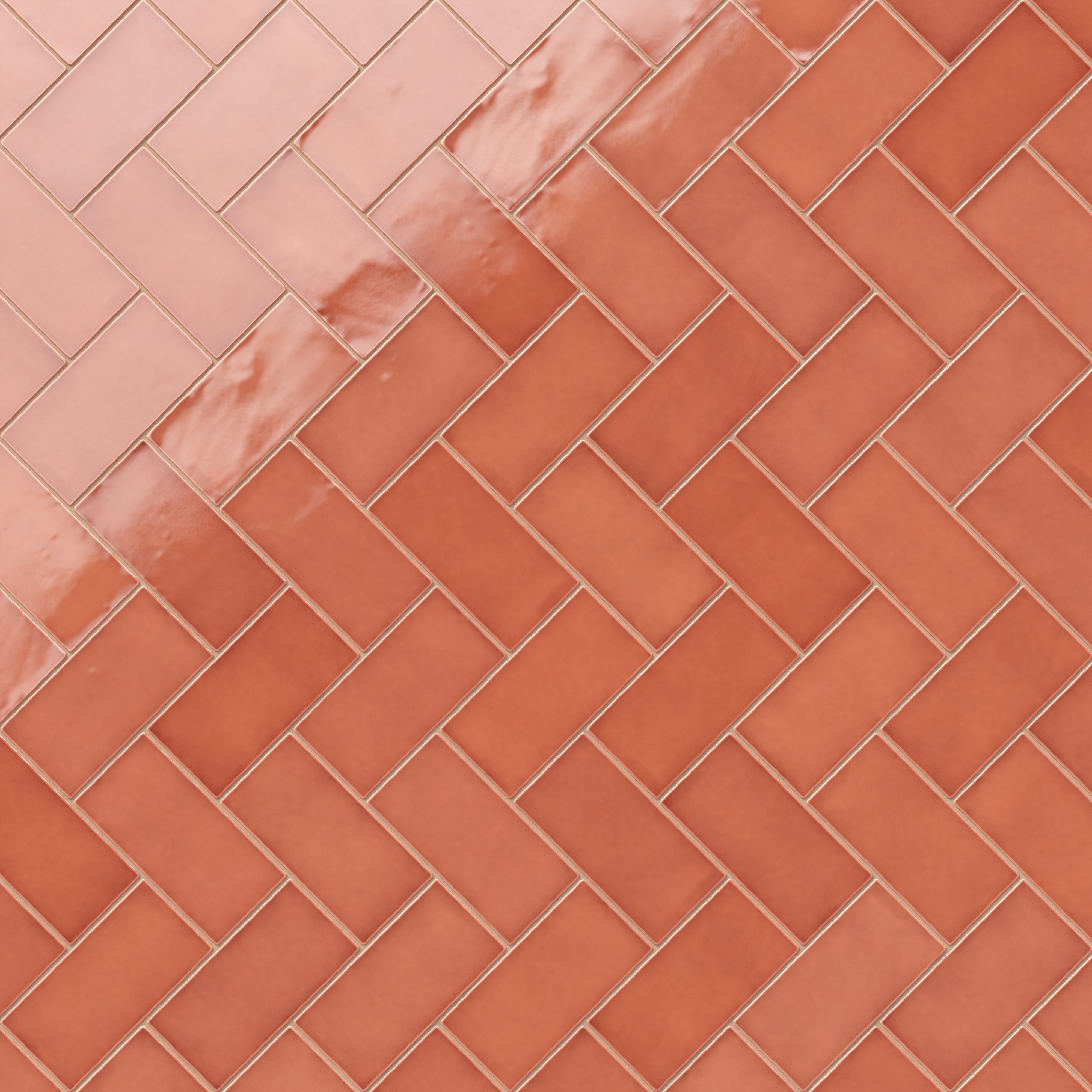 Mikayla 2.5x5 Glossy Ceramic Tile in Coral