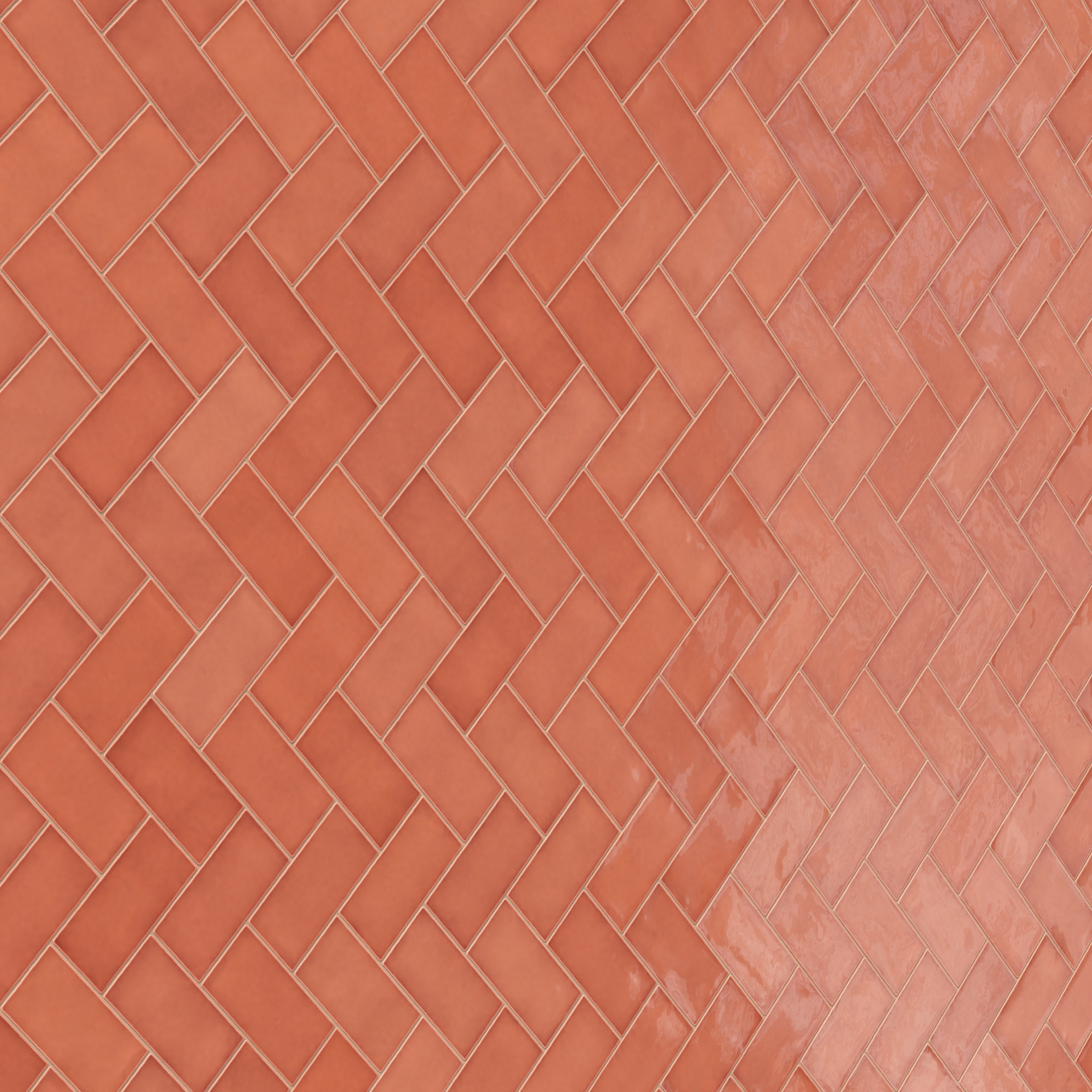 Mikayla 2.5x5 Glossy Ceramic Tile in Coral