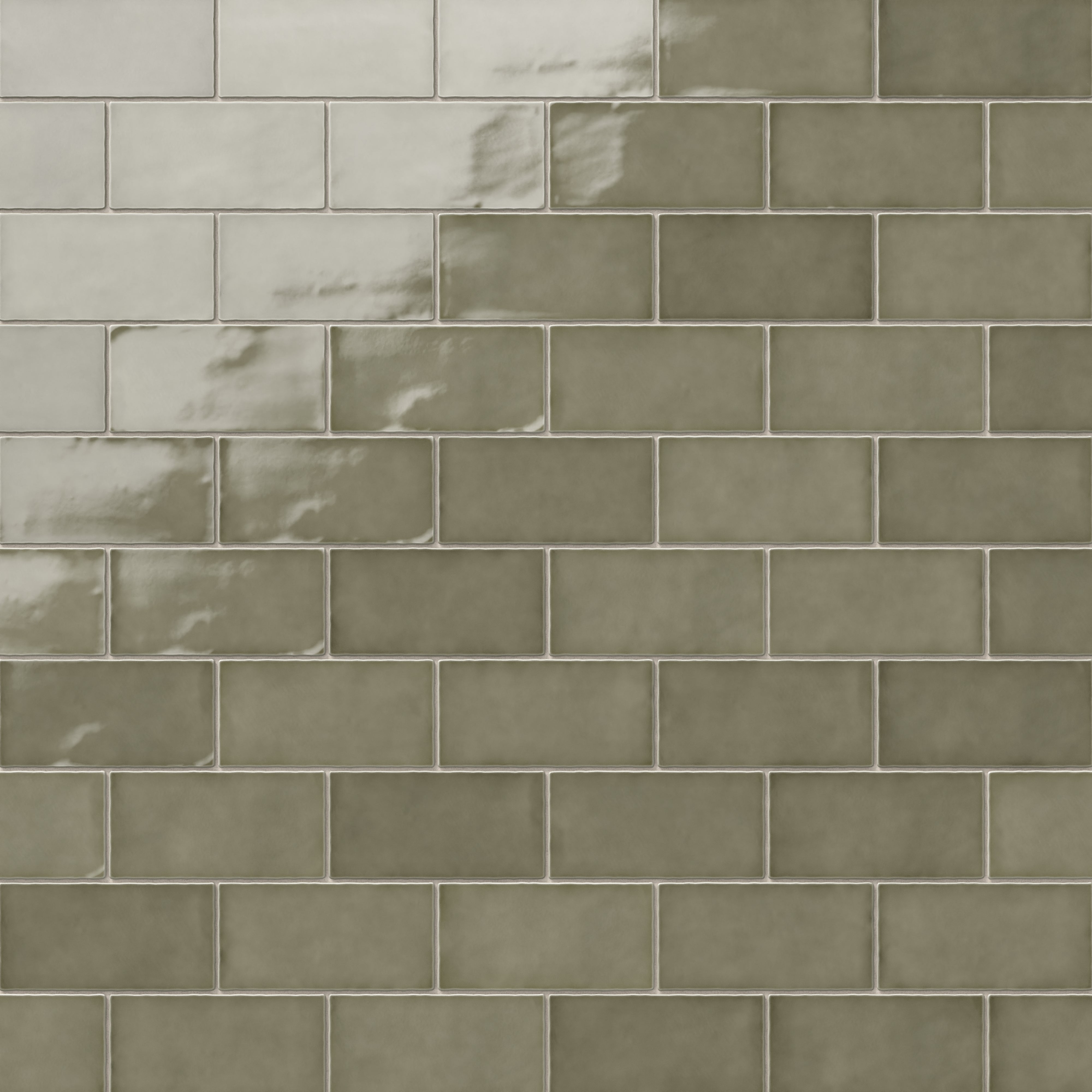 Mikayla 2.5x5 Glossy Ceramic Tile in Olive