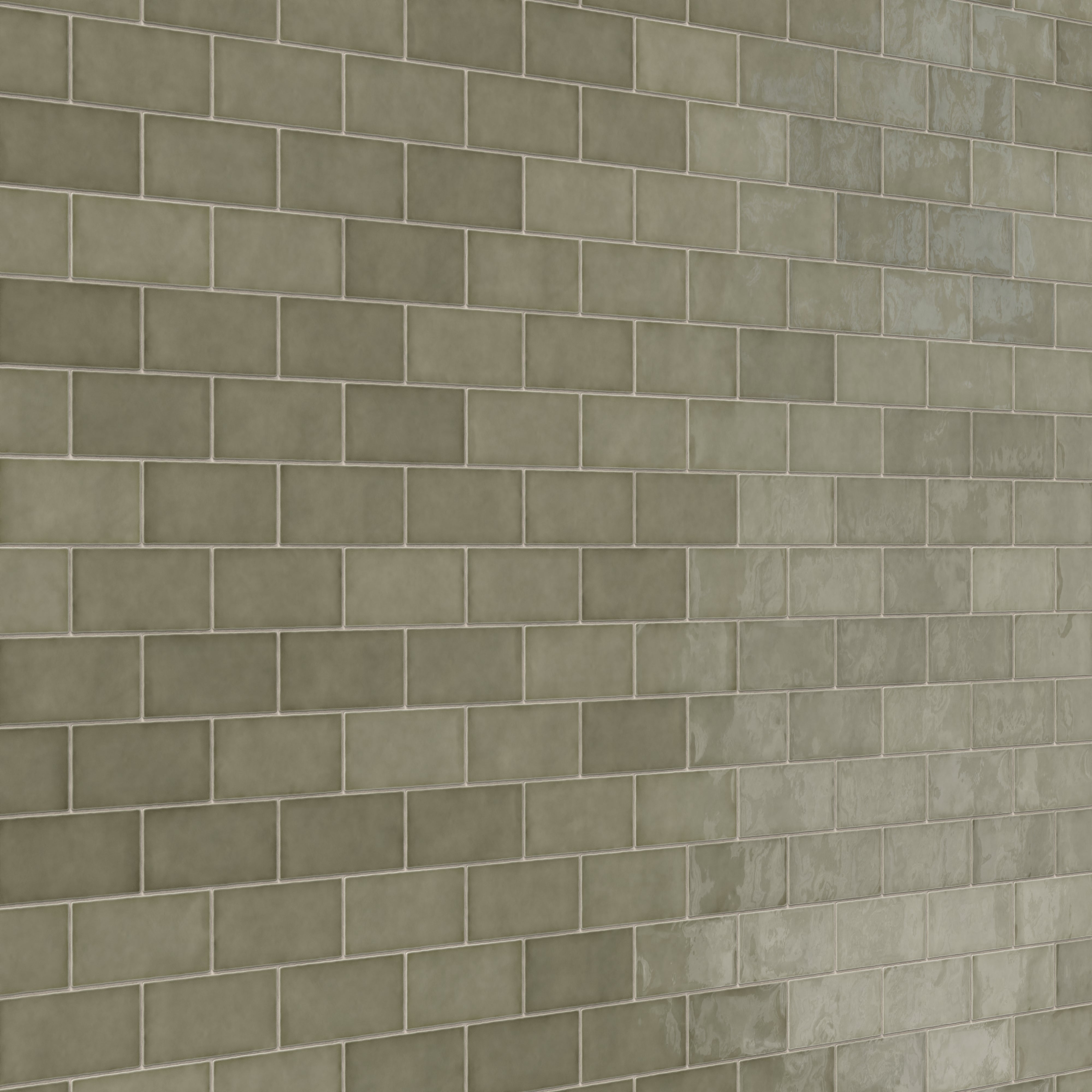 Mikayla 2.5x5 Glossy Ceramic Tile in Olive