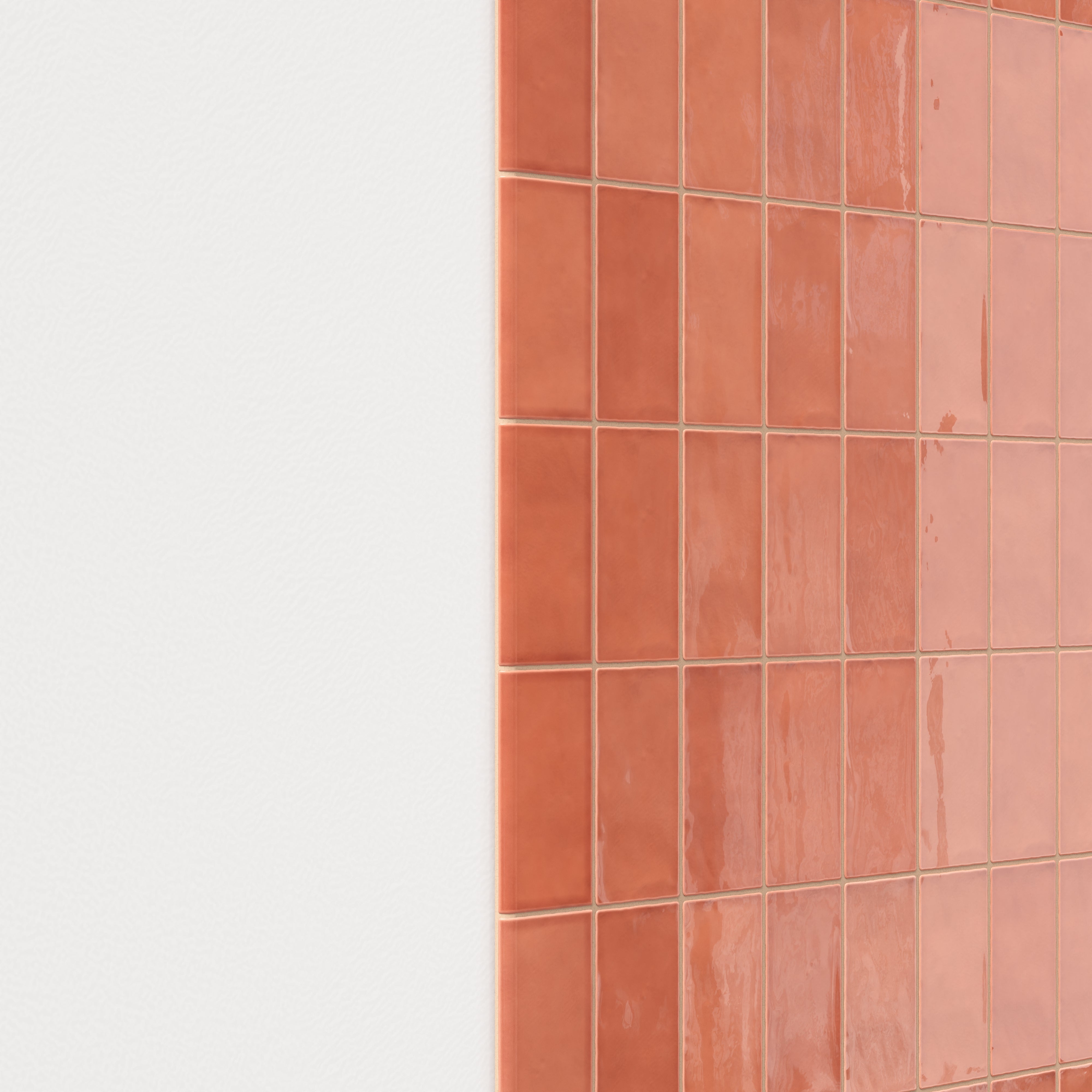 Mikayla 2.5x5 Bullnose Glossy Ceramic Tile in Coral