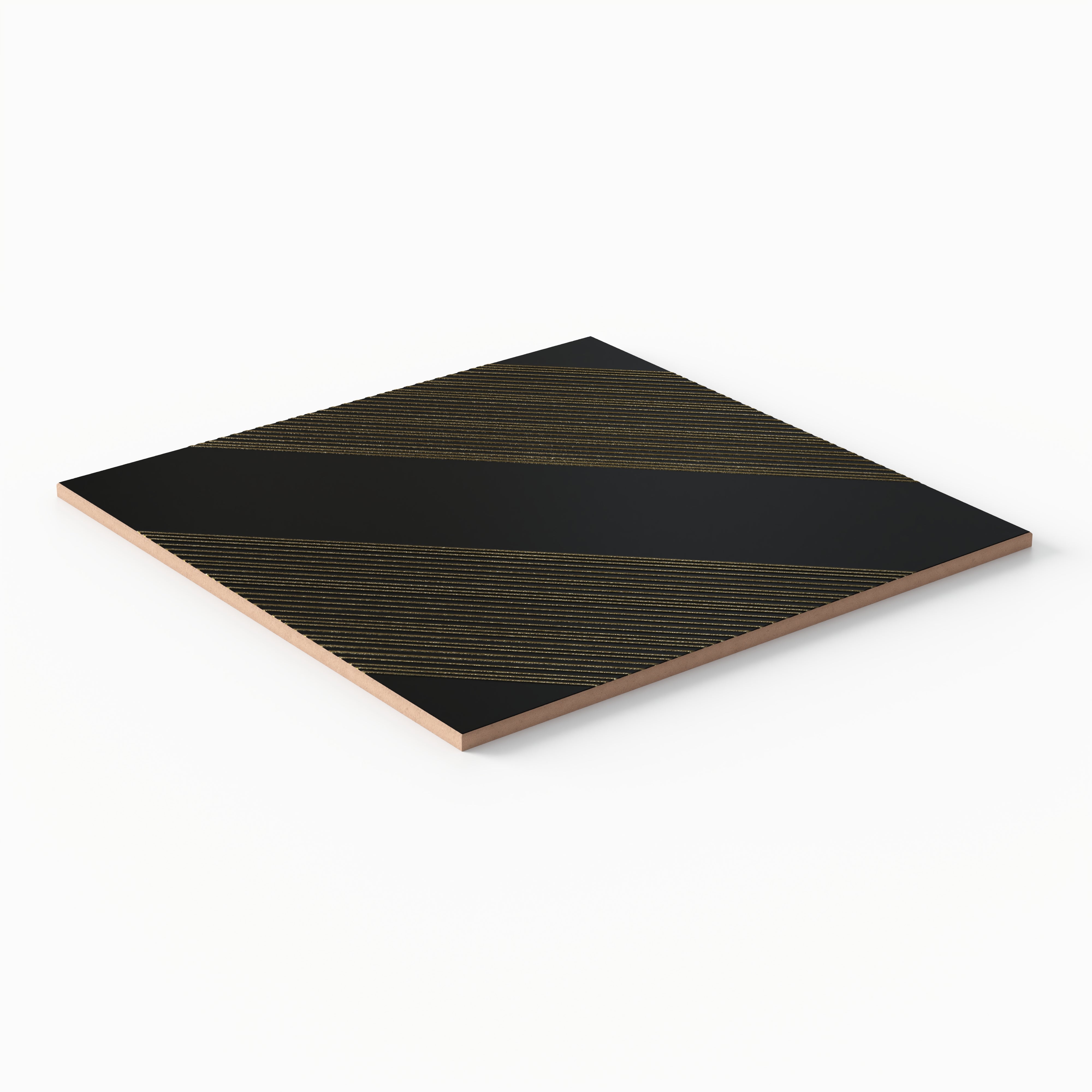 Estelle 12x12 Satin Ceramic Tile in Deco 1 Black Gold