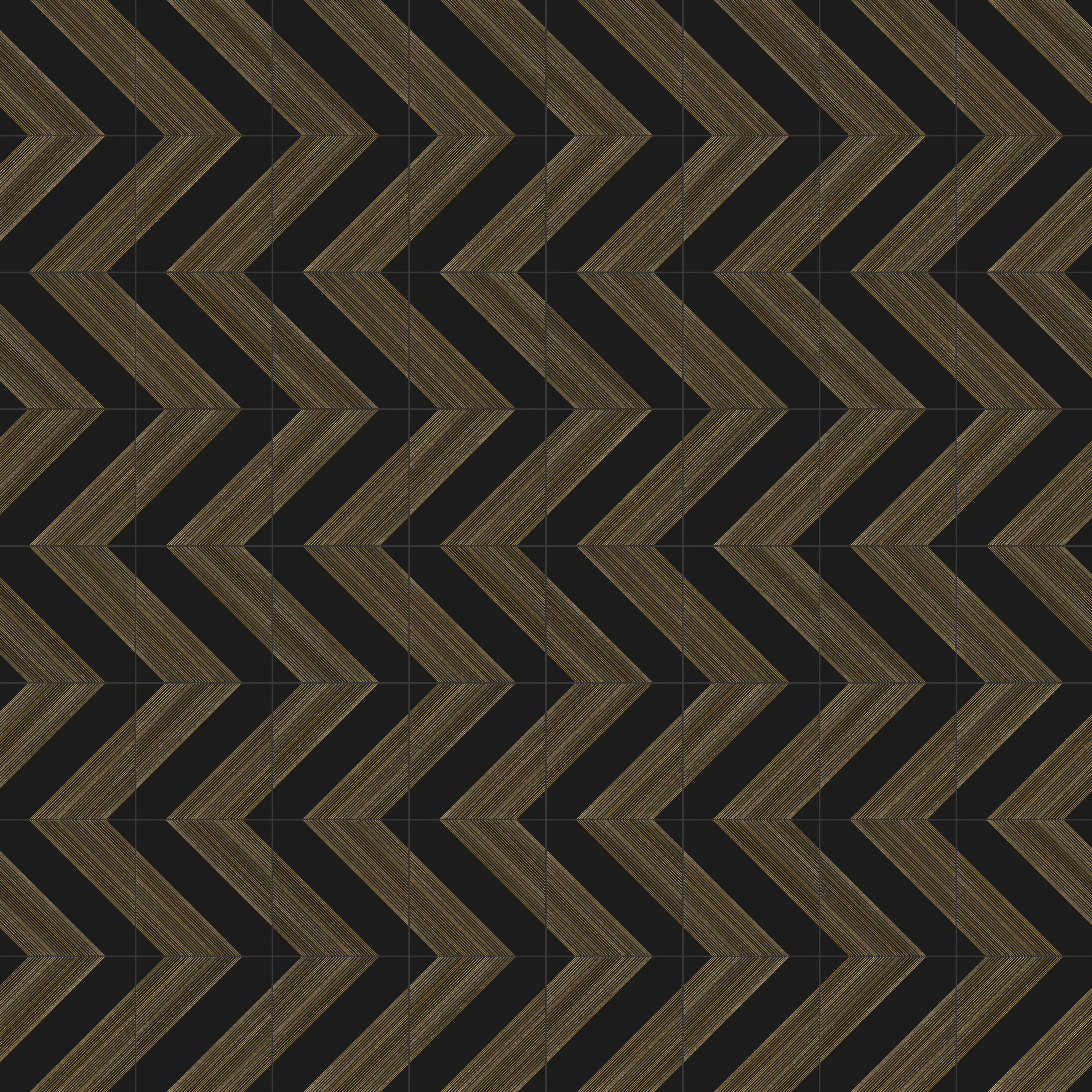 Estelle 12x12 Satin Ceramic Tile in Deco 1 Black Gold