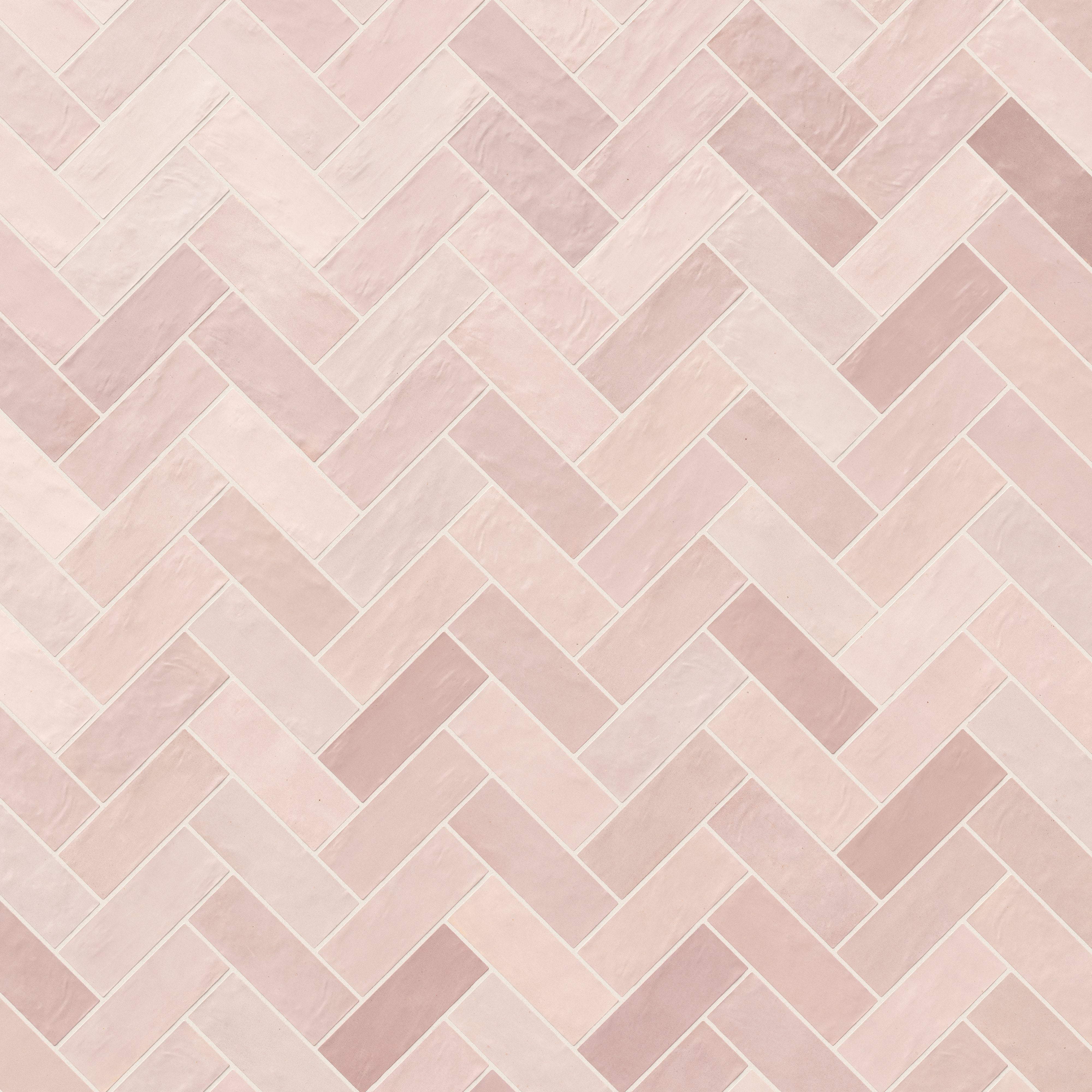 Everly 3x8 Matte Ceramic Tile in Blush