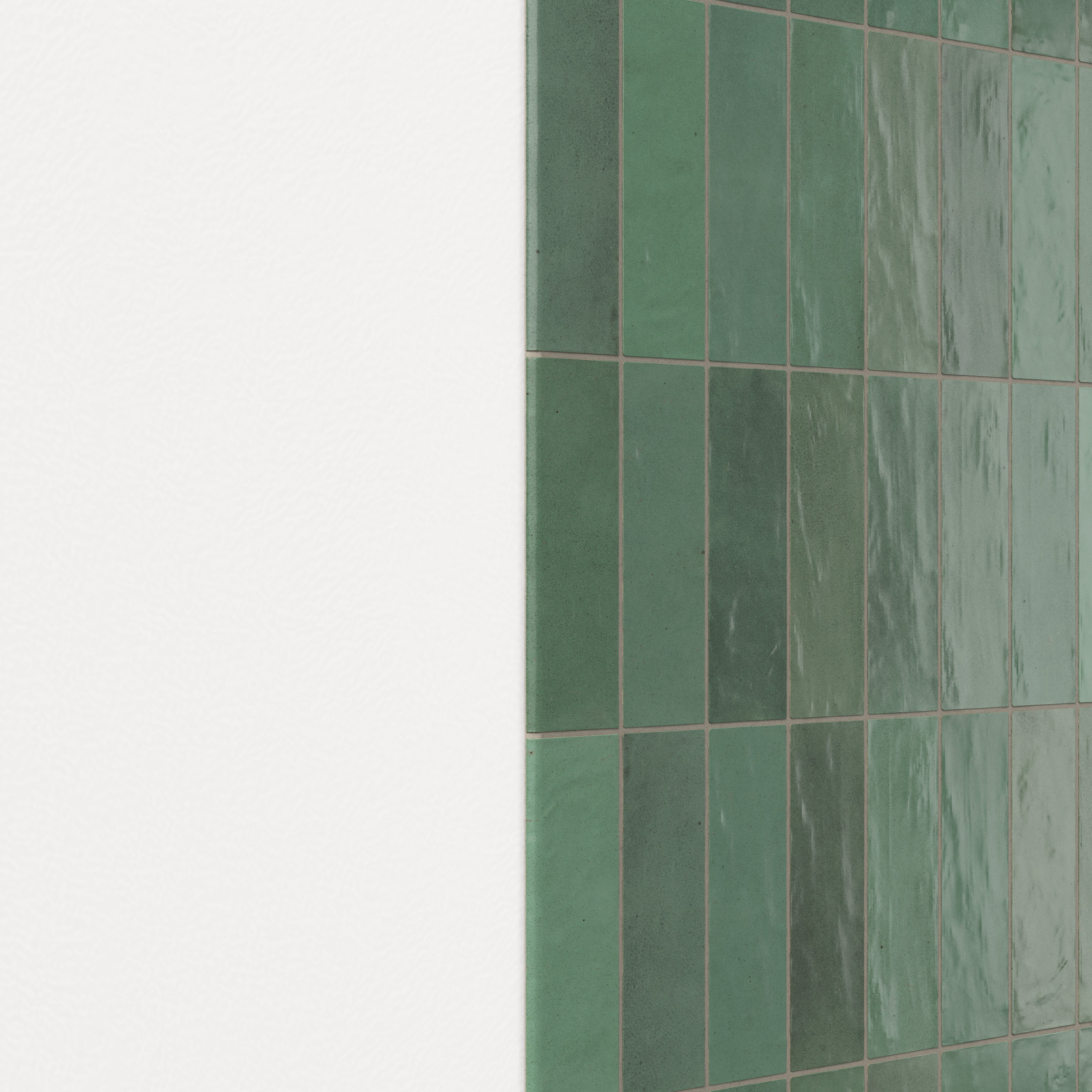 Everly 3x8 Matte Ceramic Bullnose Tile in Forest