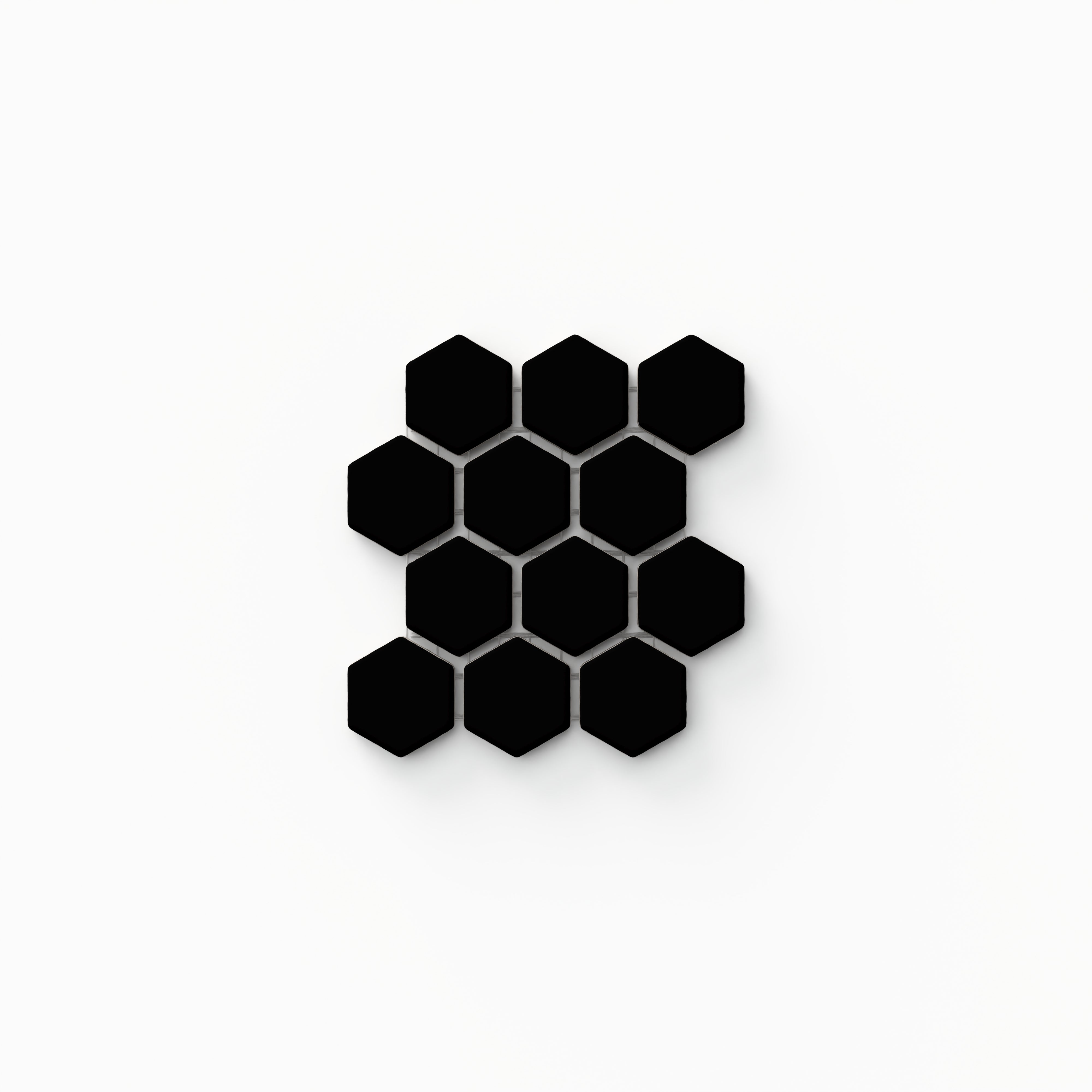 Levi 12x12 Matte Porcelain 1x1 Hexagon Mosaic Tile in Black Sample