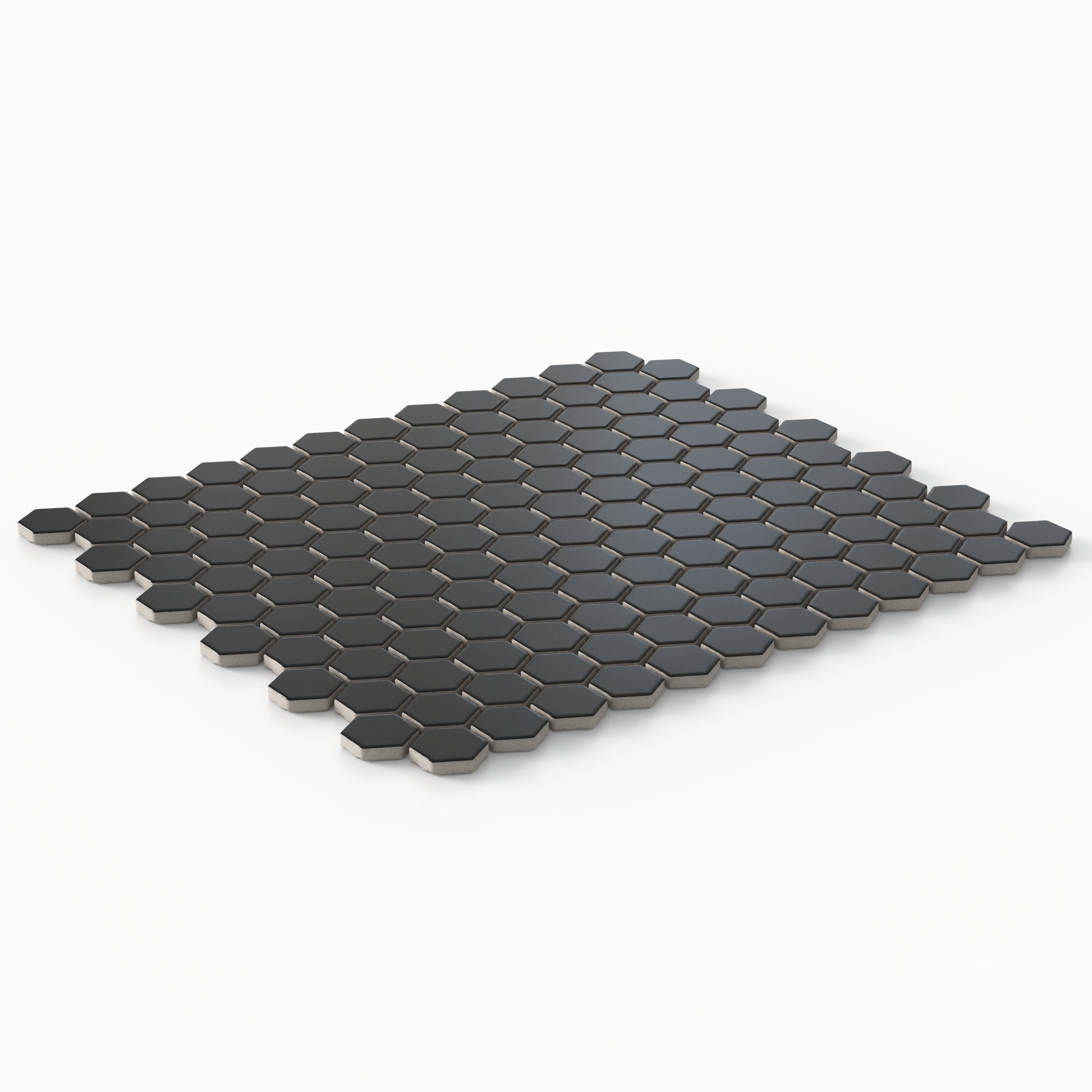 Levi 12x12 Matte Porcelain 1x1 Hexagon Mosaic Tile in Black