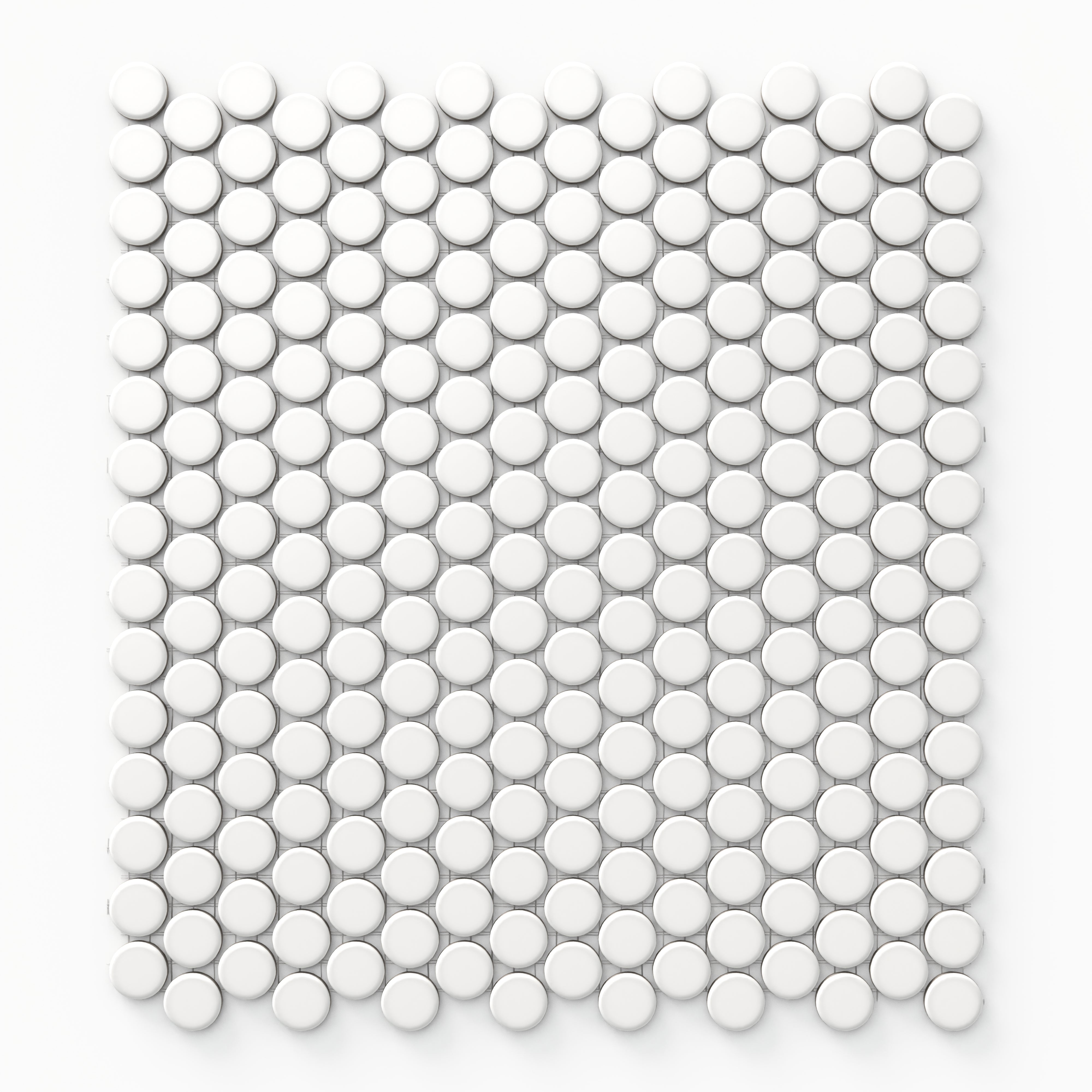 Ollie 3/4x3/4 Matte Porcelain Mosaic Penny Round Tile in White