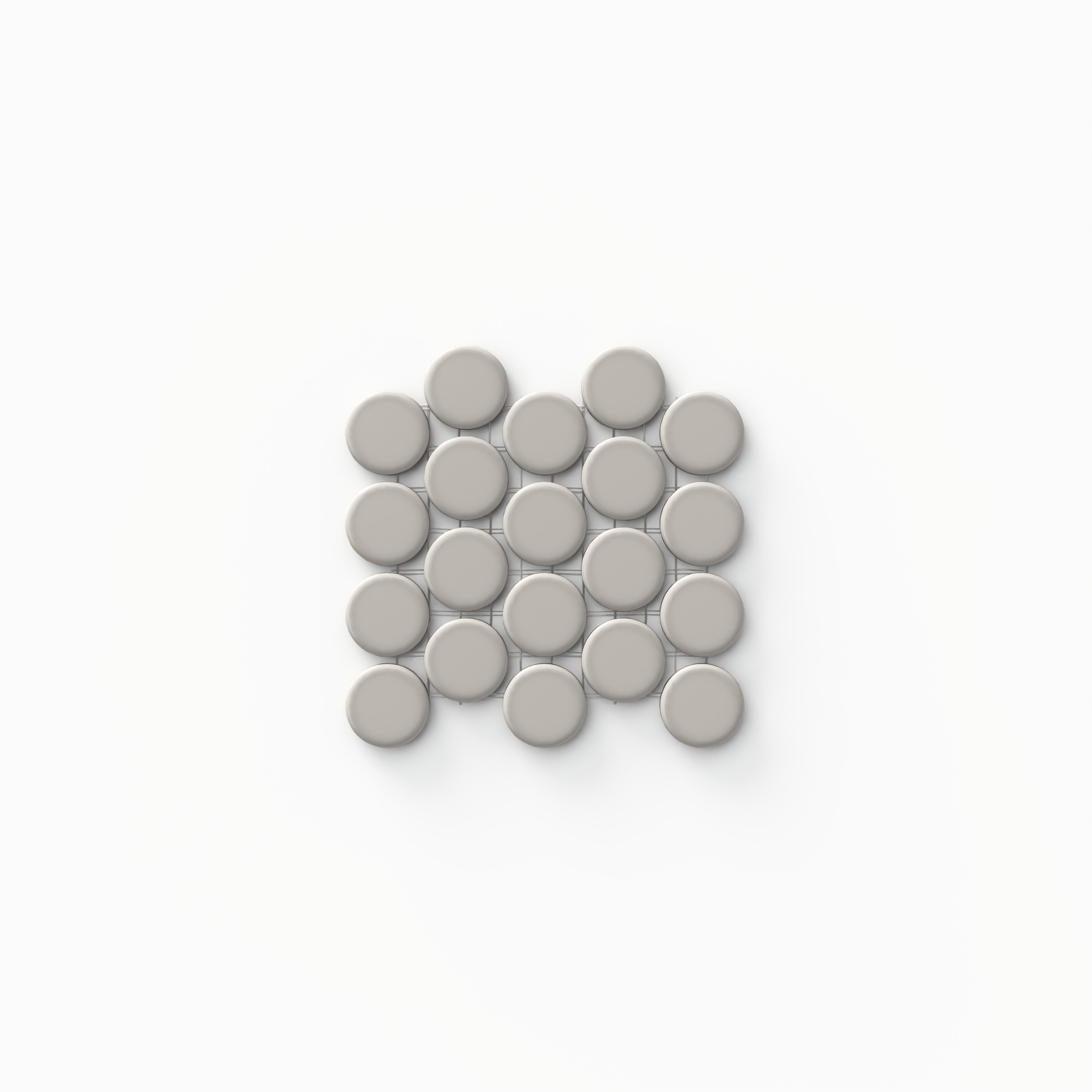 Ollie 3/4x3/4 Matte Porcelain Mosaic Penny Round Tile in Grey Sample