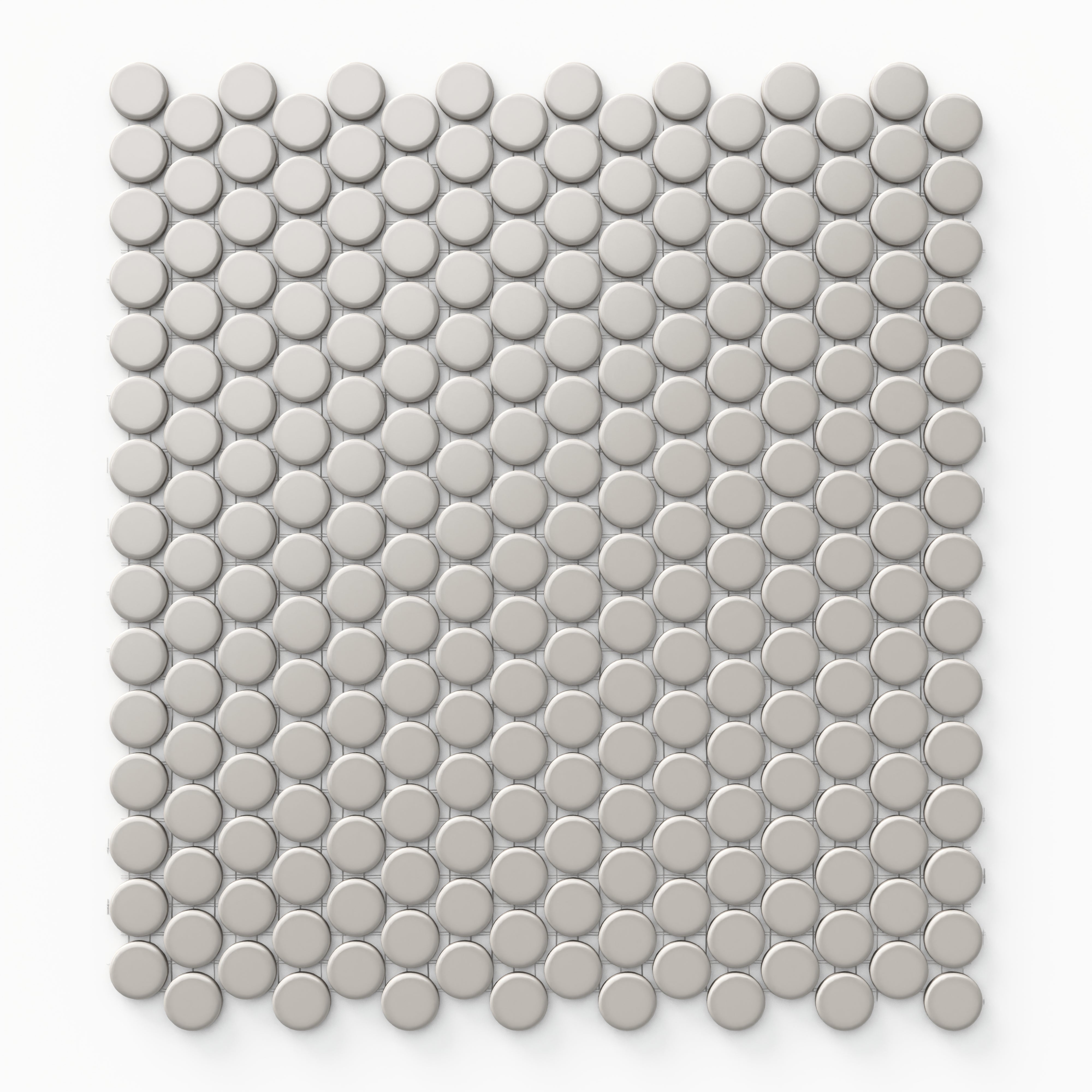 Ollie 3/4x3/4 Matte Porcelain Mosaic Penny Round Tile in Grey