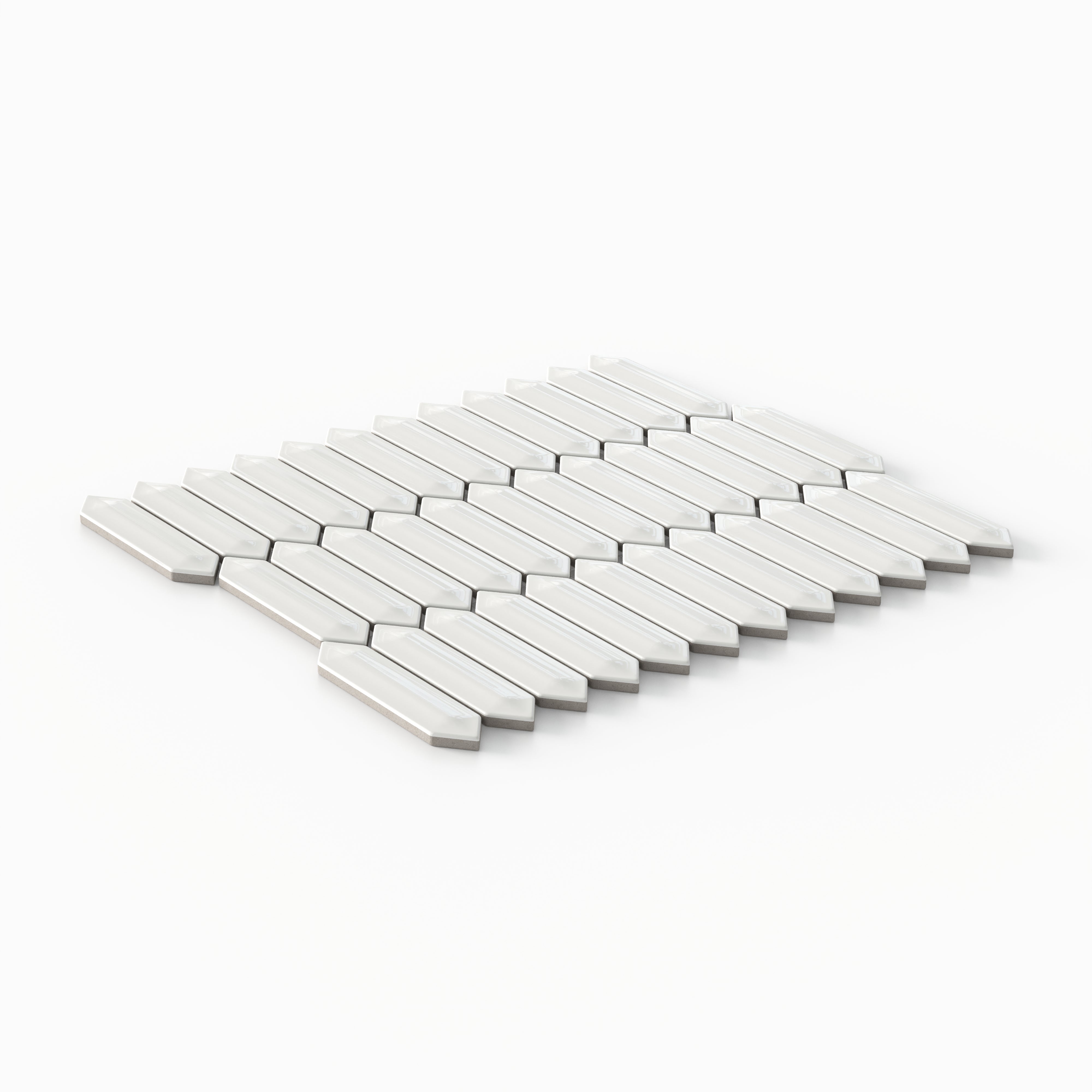 Maggie 12x12 Matte Porcelain 1x4 Picket Mosaic Tile in White