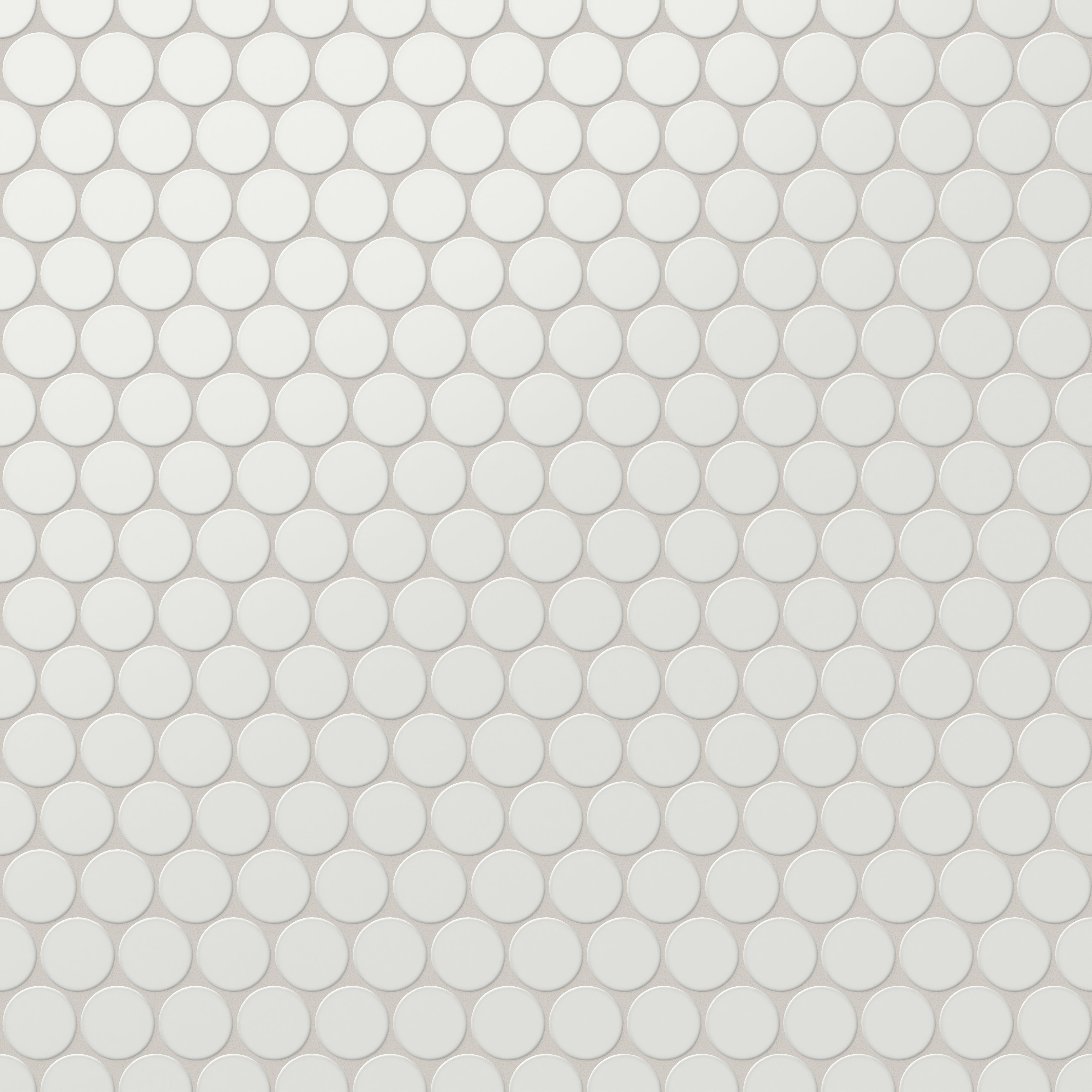 Cece 12x12 Matte Porcelain 2" Round Mosaic Tile in White