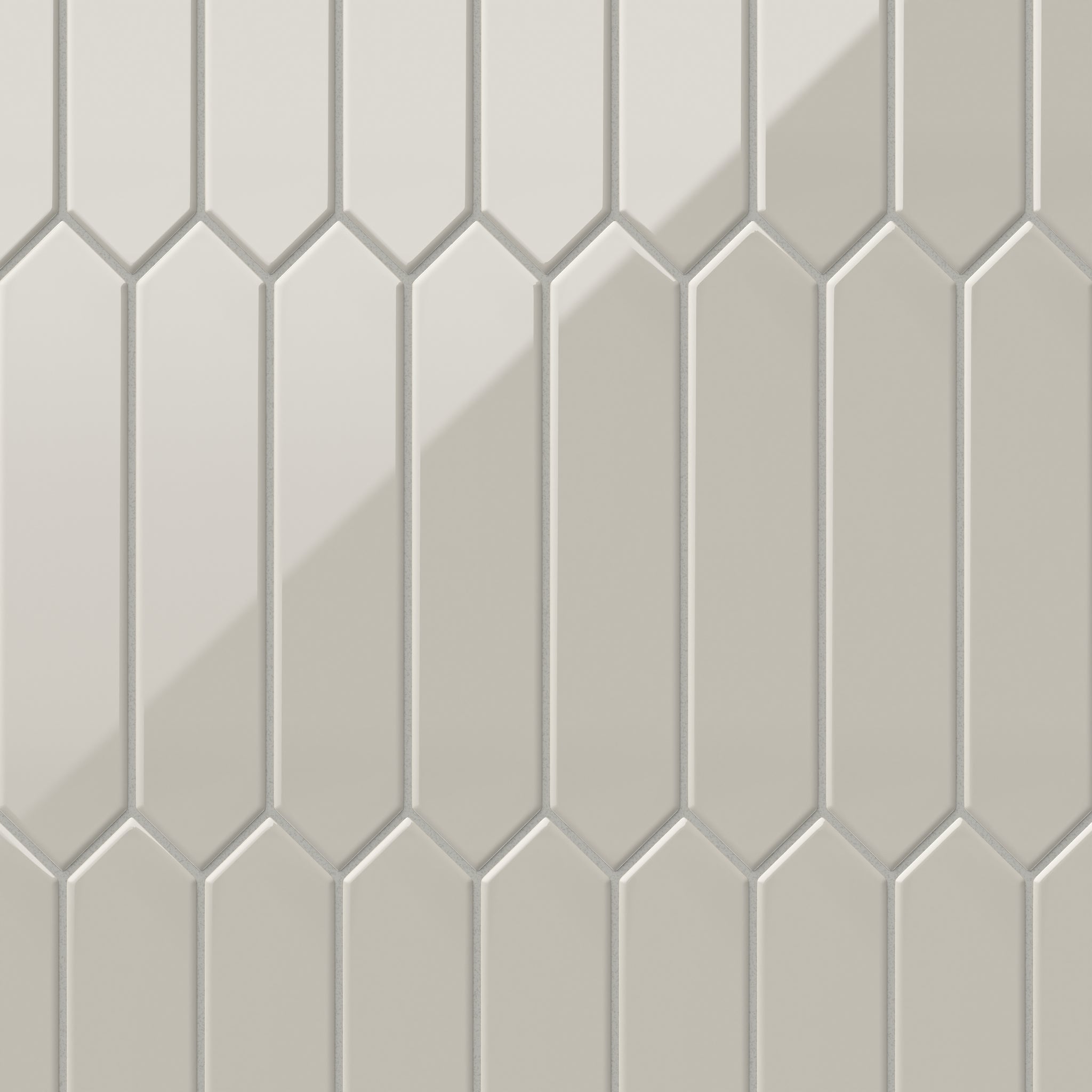 Reagan 2x10 Glossy Ceramic Picket Tile in Dove