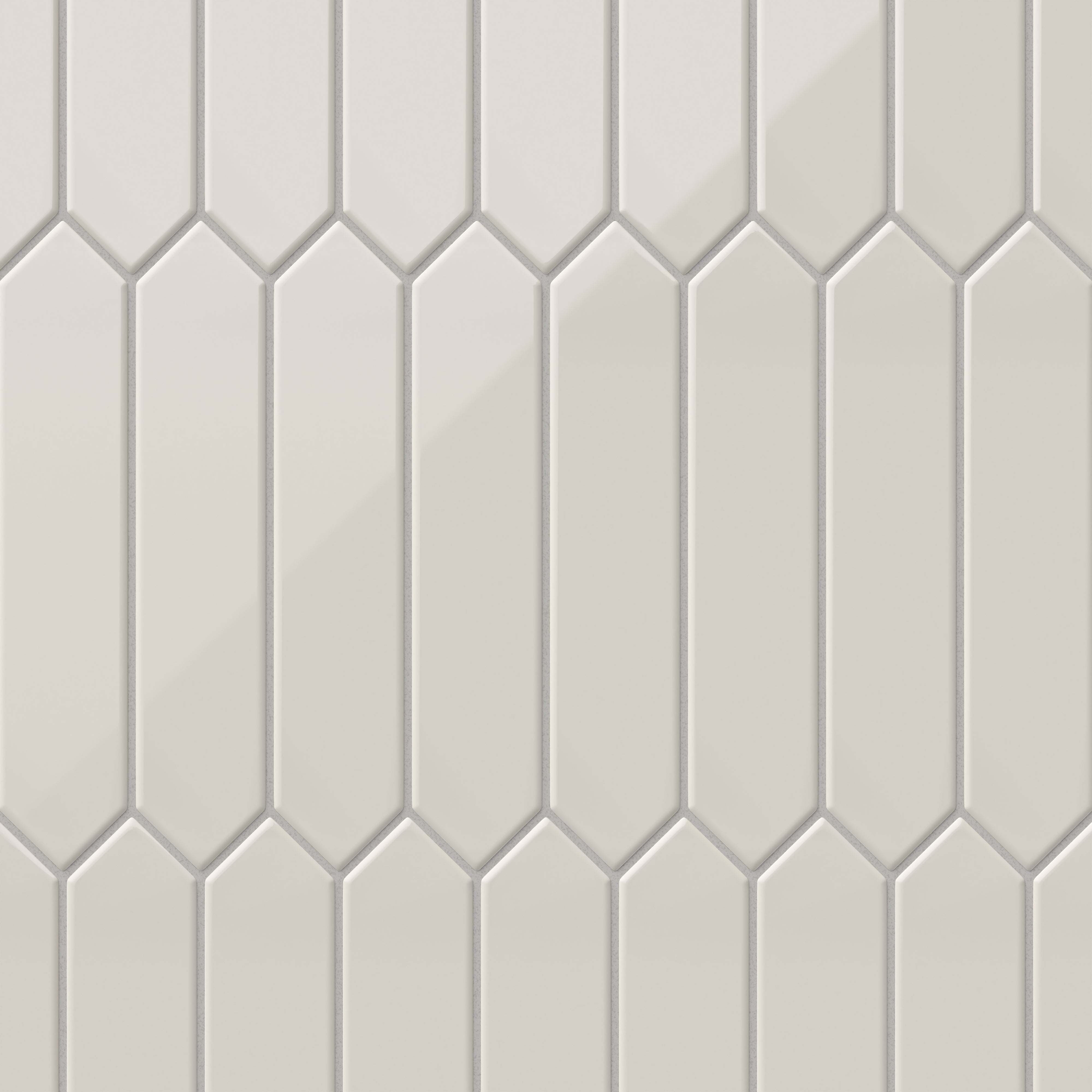 Reagan 2x10 Glossy Ceramic Picket Tile in Dove