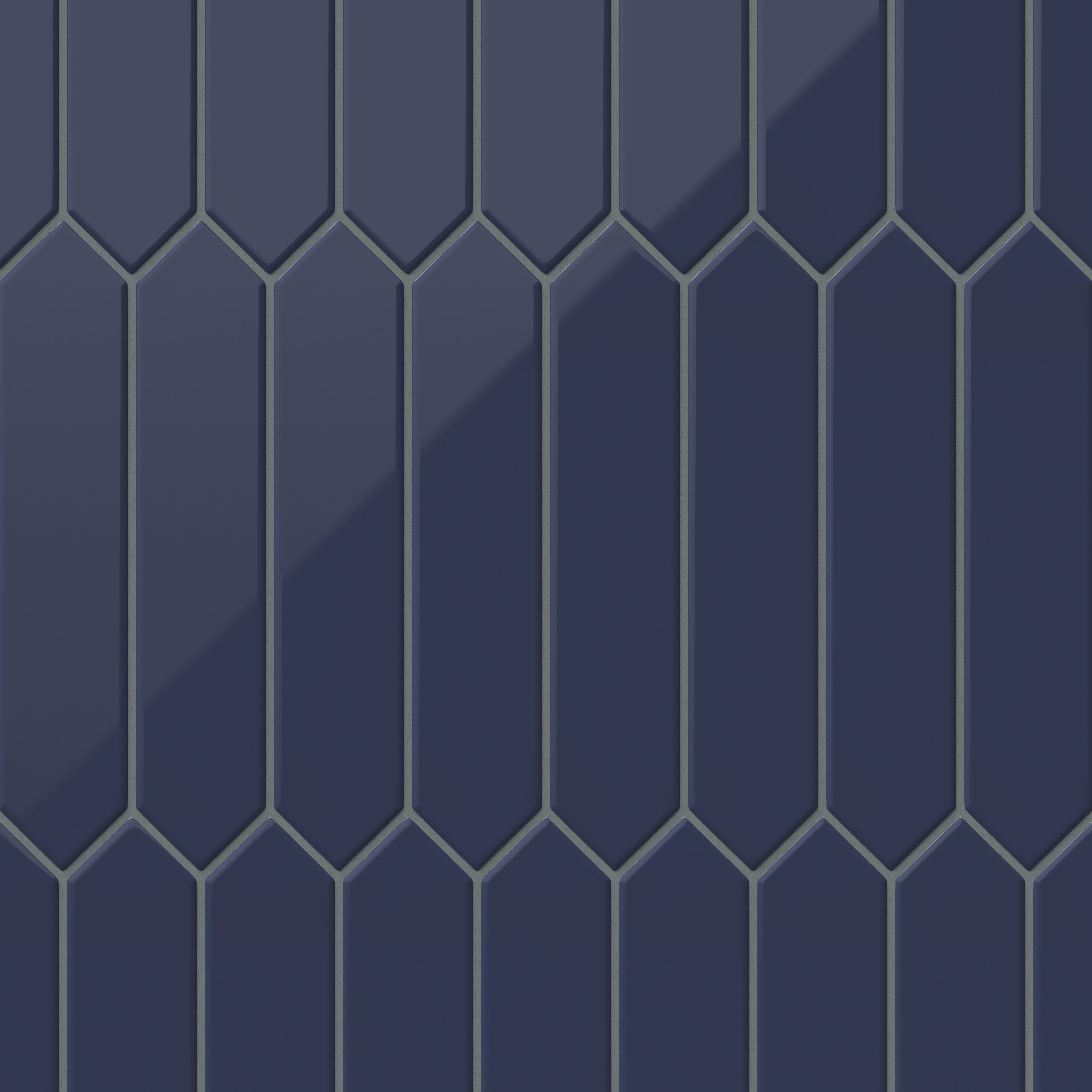 Reagan 2x10 Glossy Ceramic Picket Tile in Navy