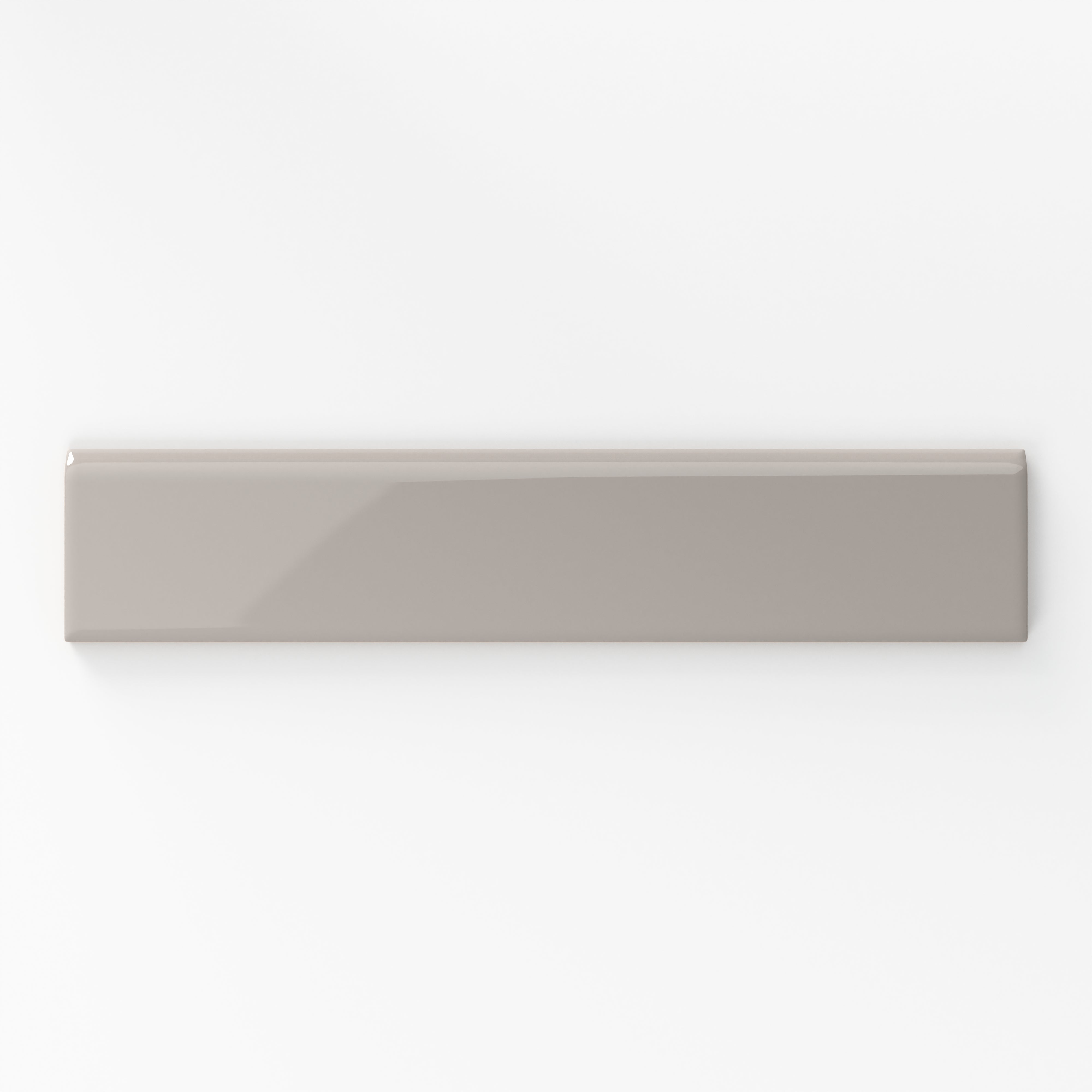 Reagan 2x10 Glossy Ceramic Bullnose Tile in Fog