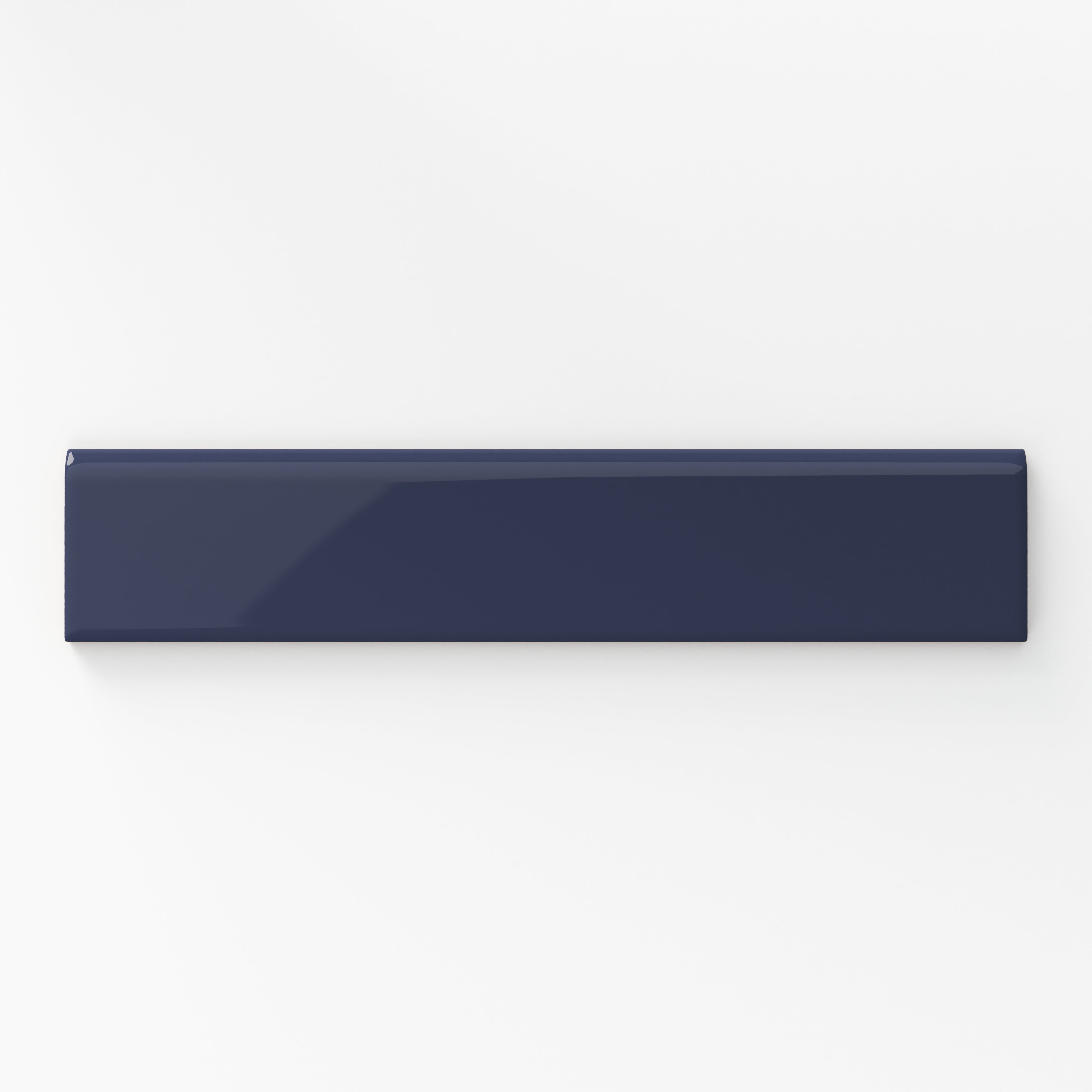 Reagan 2x10 Glossy Ceramic Bullnose Tile in Navy