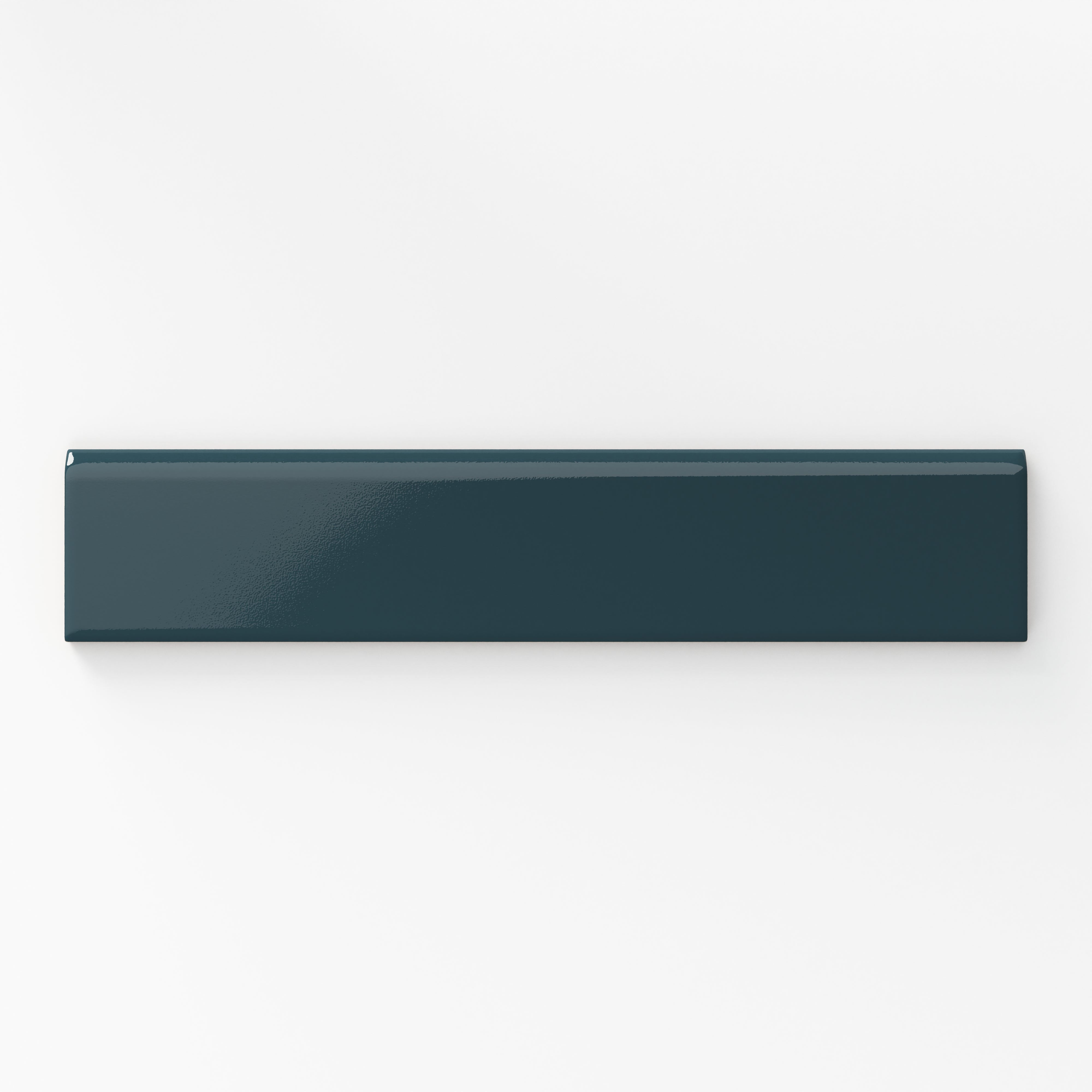 Reagan 2x10 Glossy Ceramic Bullnose Tile in Teal