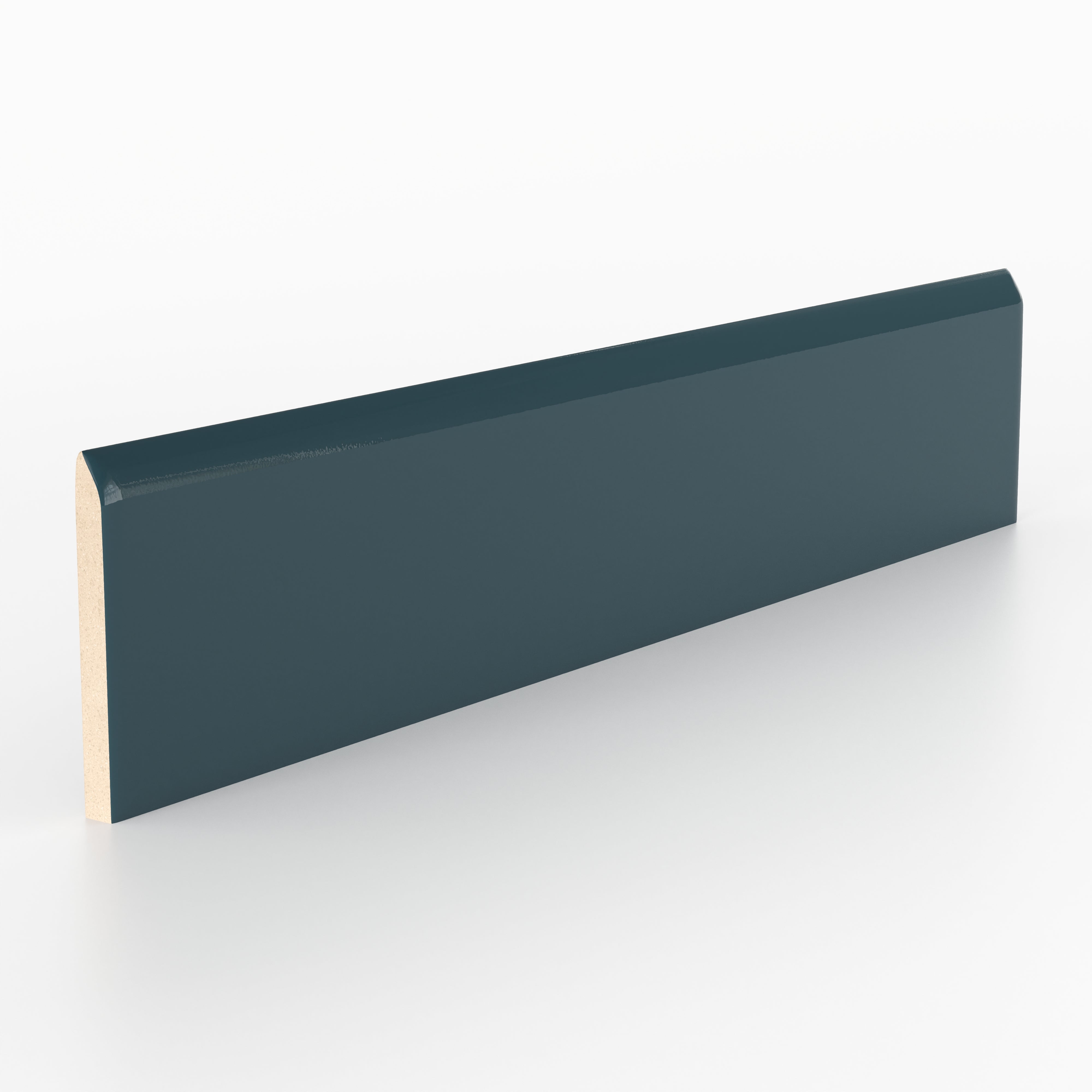 Reagan 2x10 Glossy Ceramic Bullnose Tile in Teal