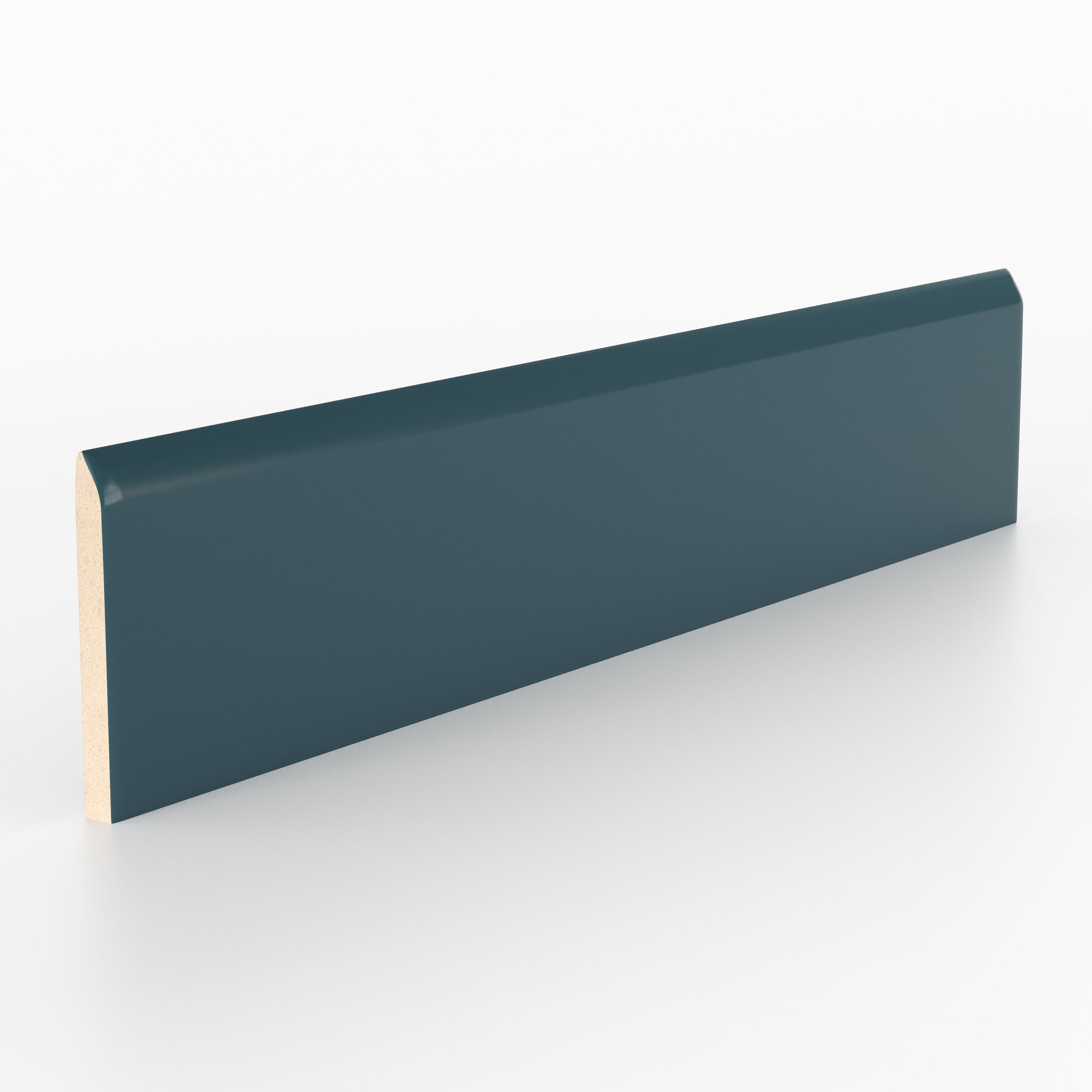 Reagan 2x10 Matte Ceramic Bullnose Tile in Teal