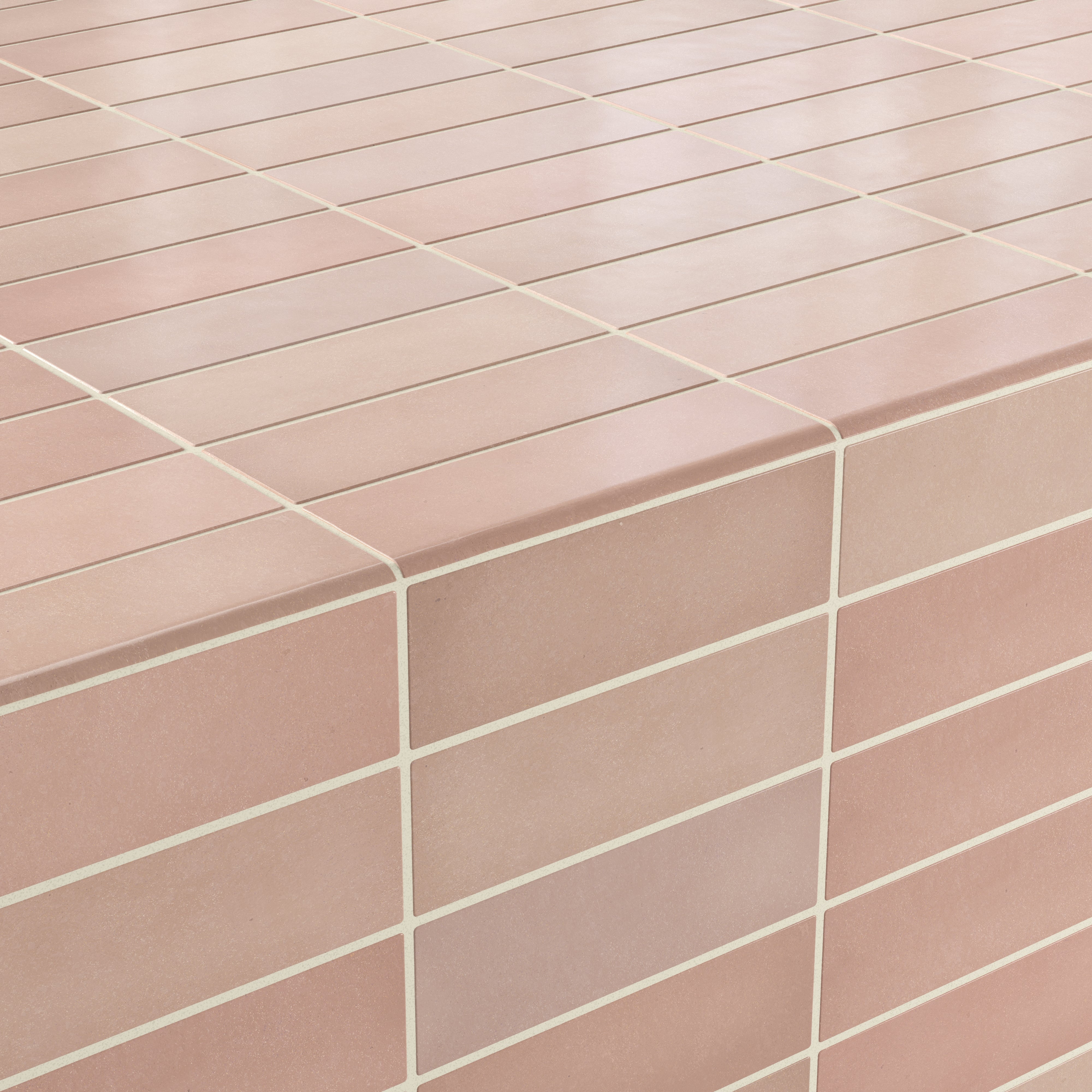 Ellie 2.5x8 Bullnose Matte Porcelain Tile in Blush