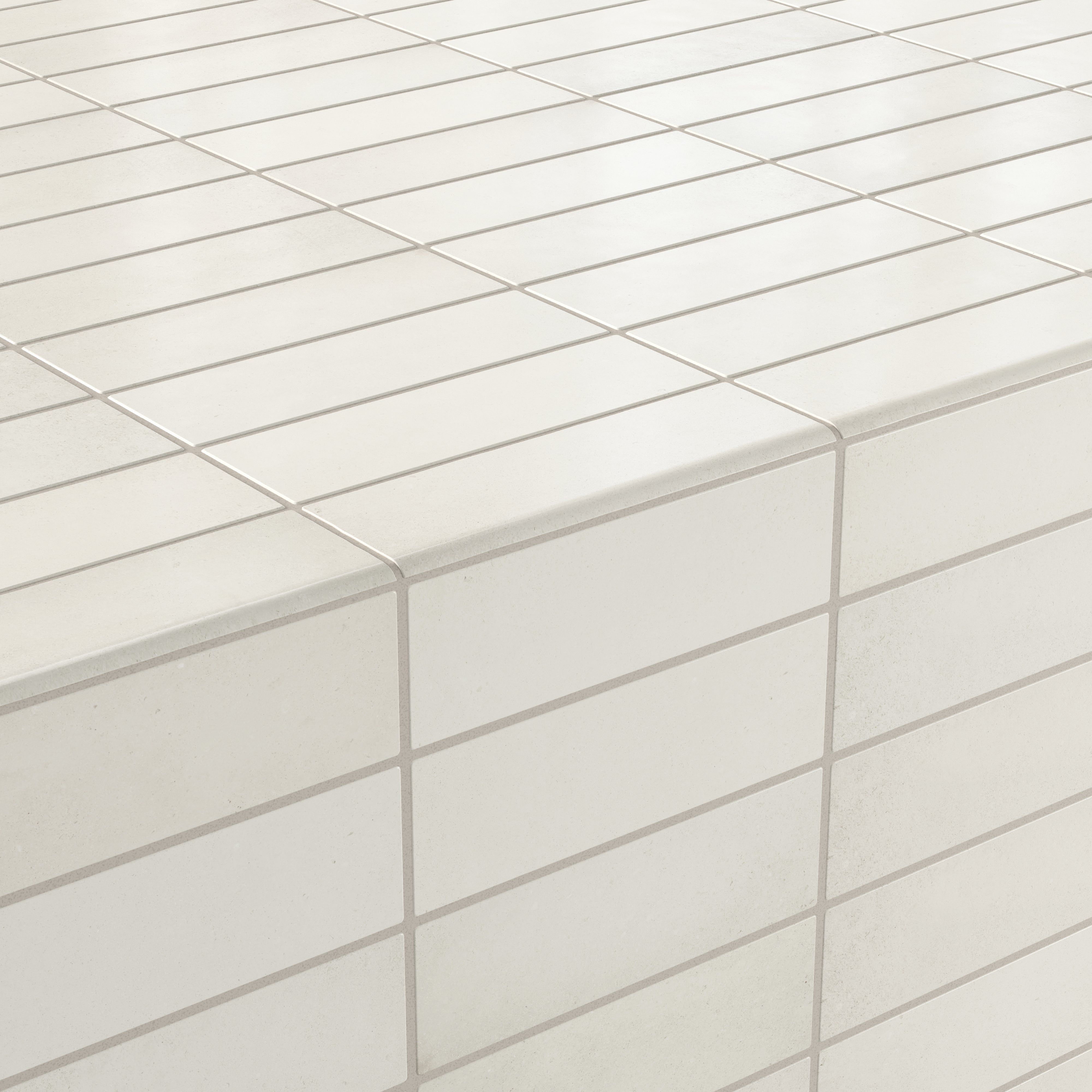 Ellie 2.5x8 Bullnose Matte Porcelain Tile in Eggshell