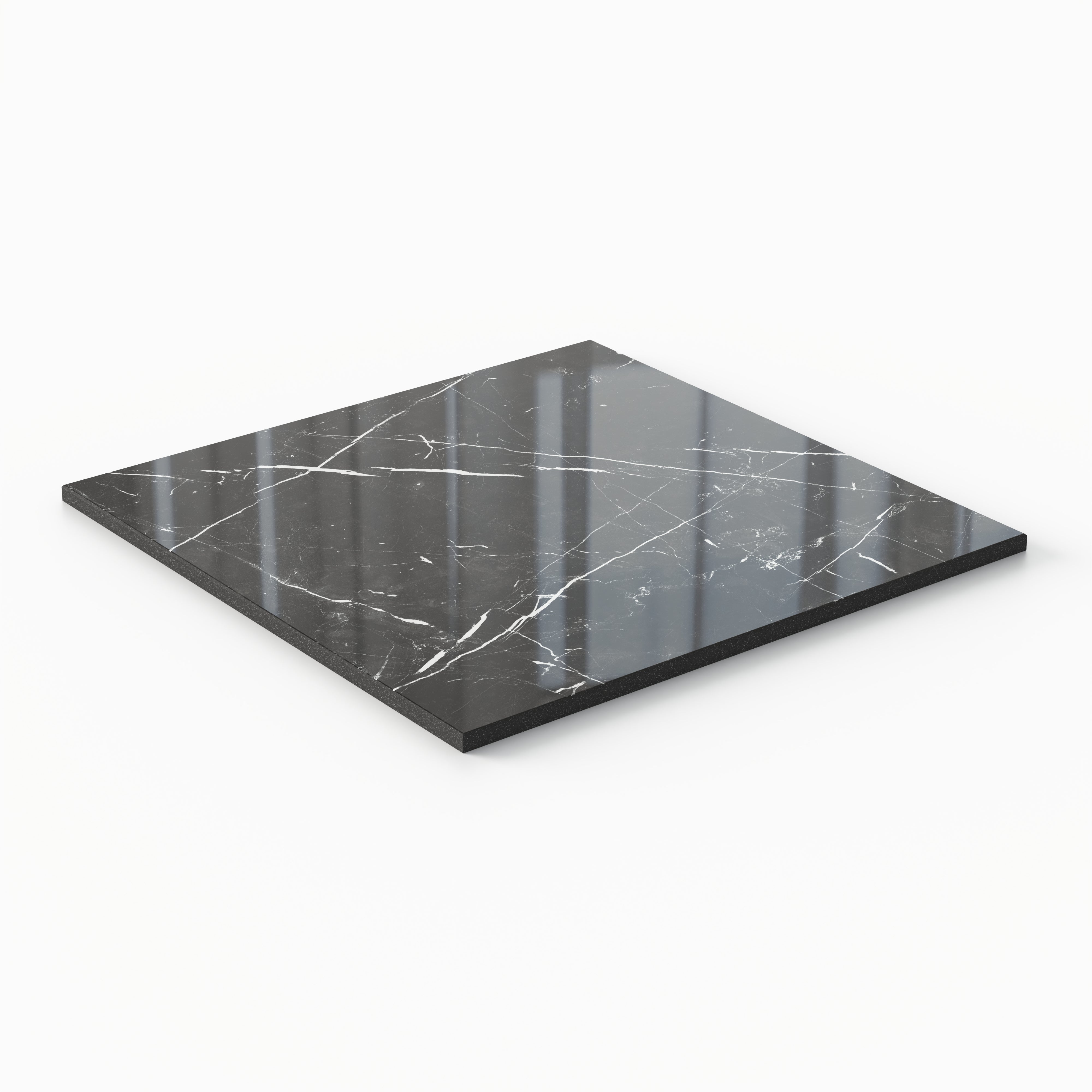 Leona 12x12 Polished Porcelain Tile in Nero Marquina