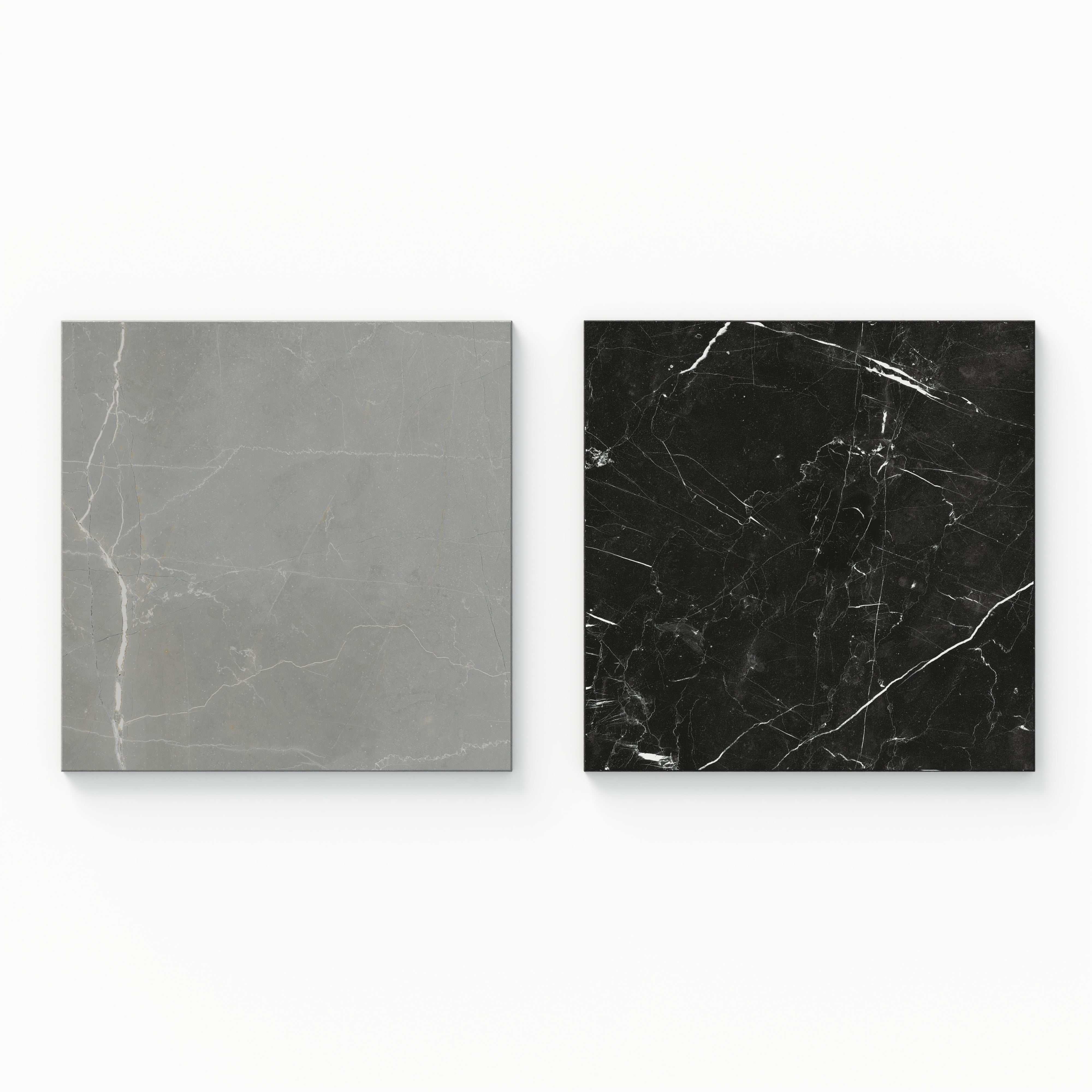 Leona 12x12 Checkerboard Matte Porcelain Tile in Amani Grey and Nero Marquina