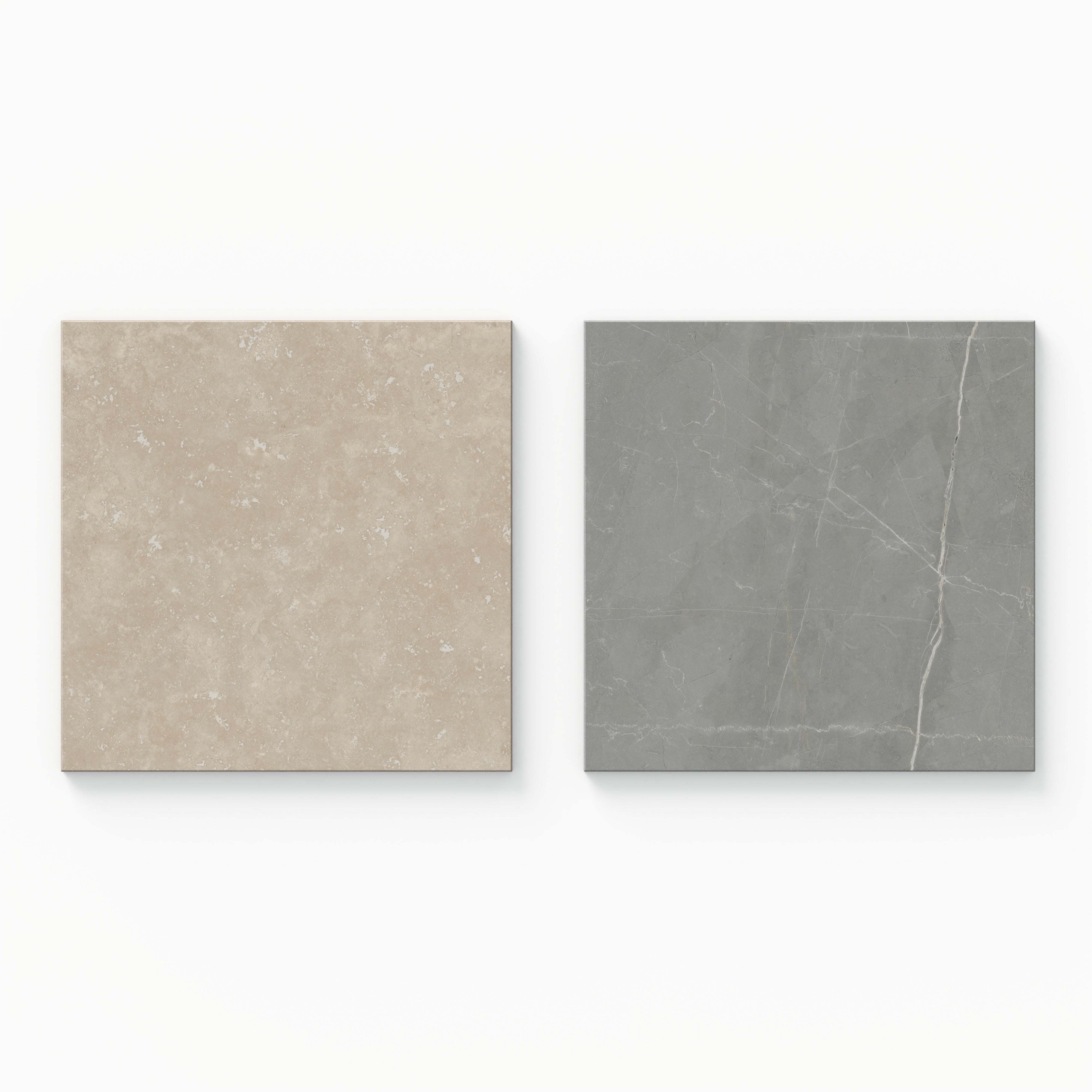 Leona 12x12 Checkerboard Matte Porcelain Tile in Marfil and Amani Grey