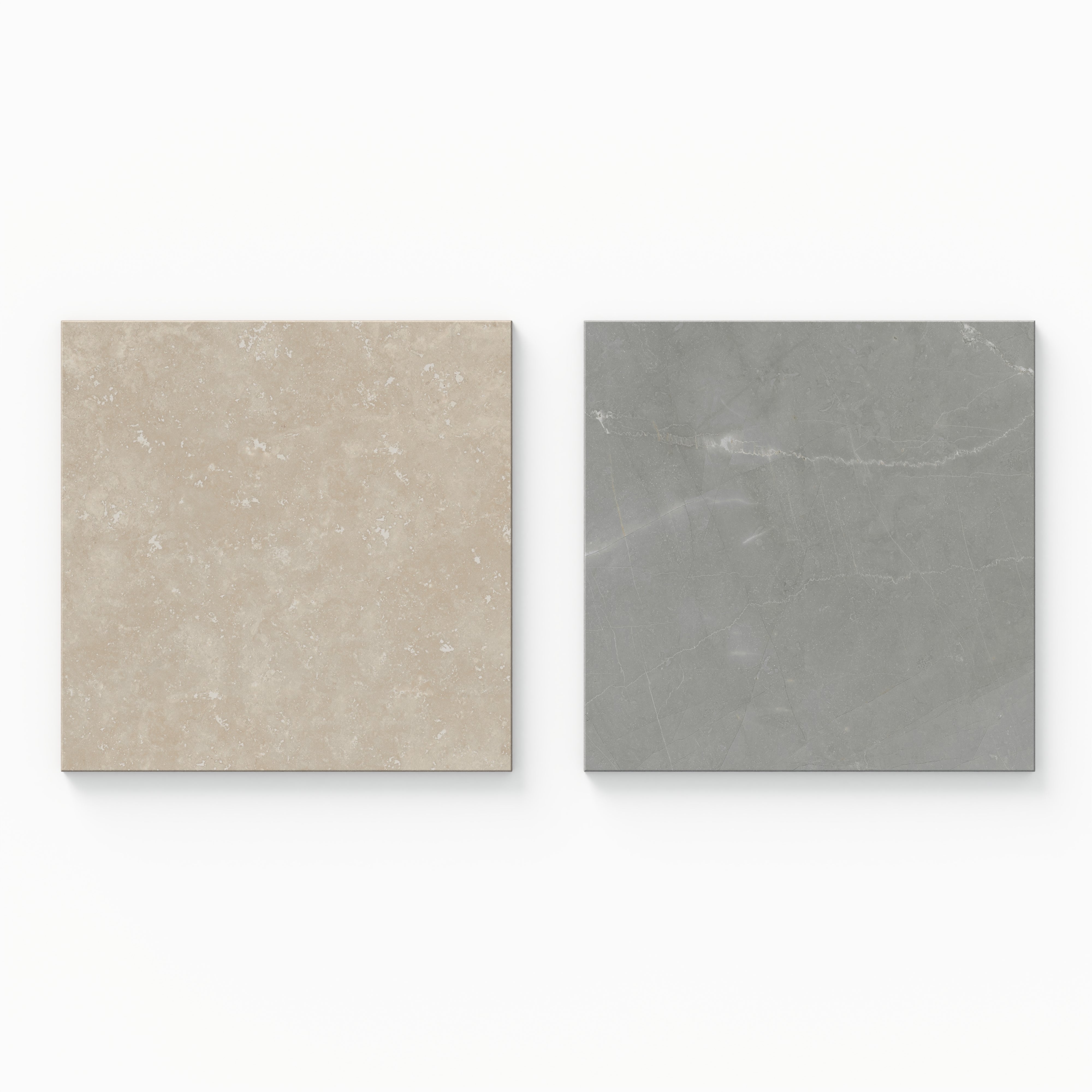 Leona 12x12 Checkerboard Polished Porcelain Tile in Marfil and Amani Grey