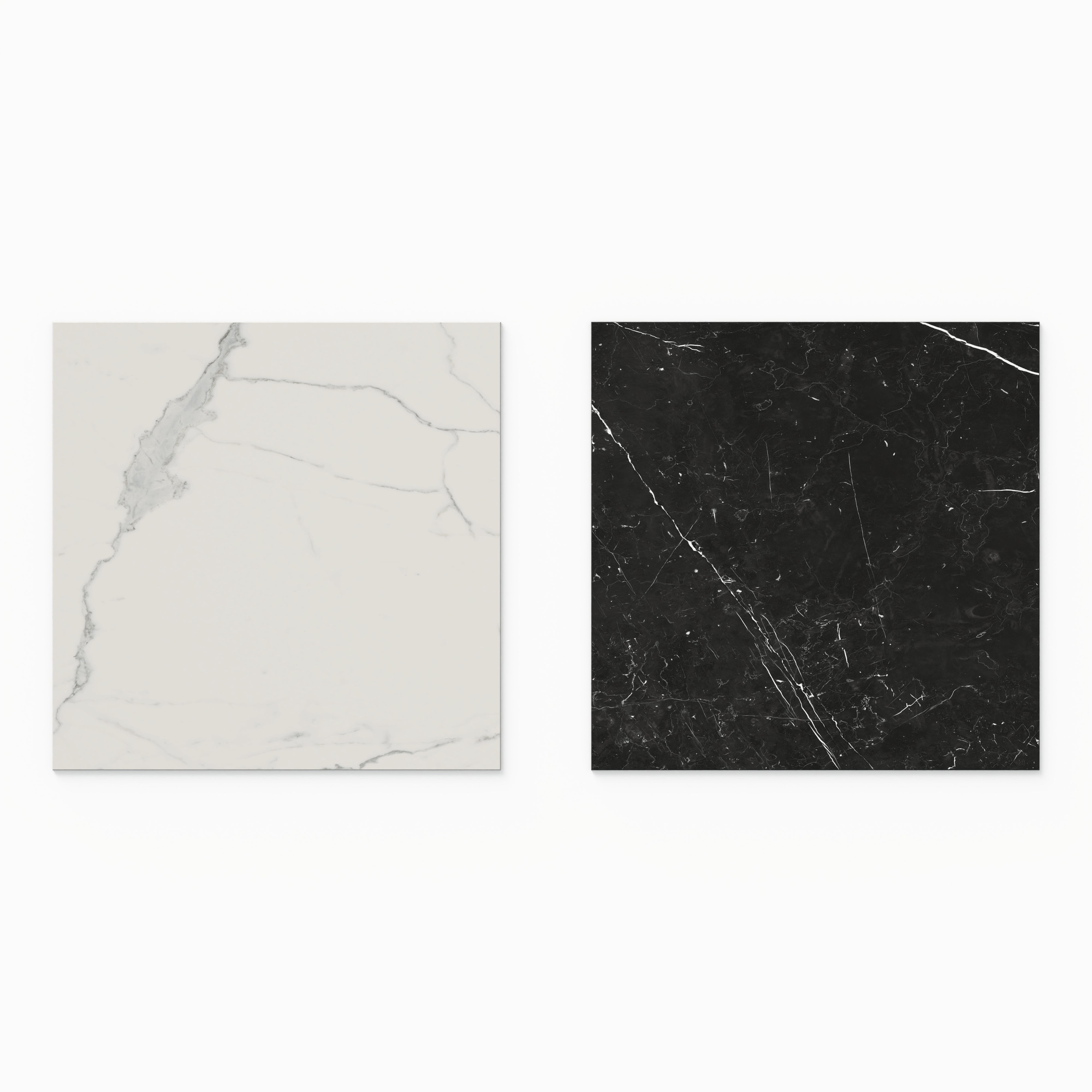 Leona 24x24 Checkerboard Matte Porcelain Tile in Calacatta and Nero Marquina