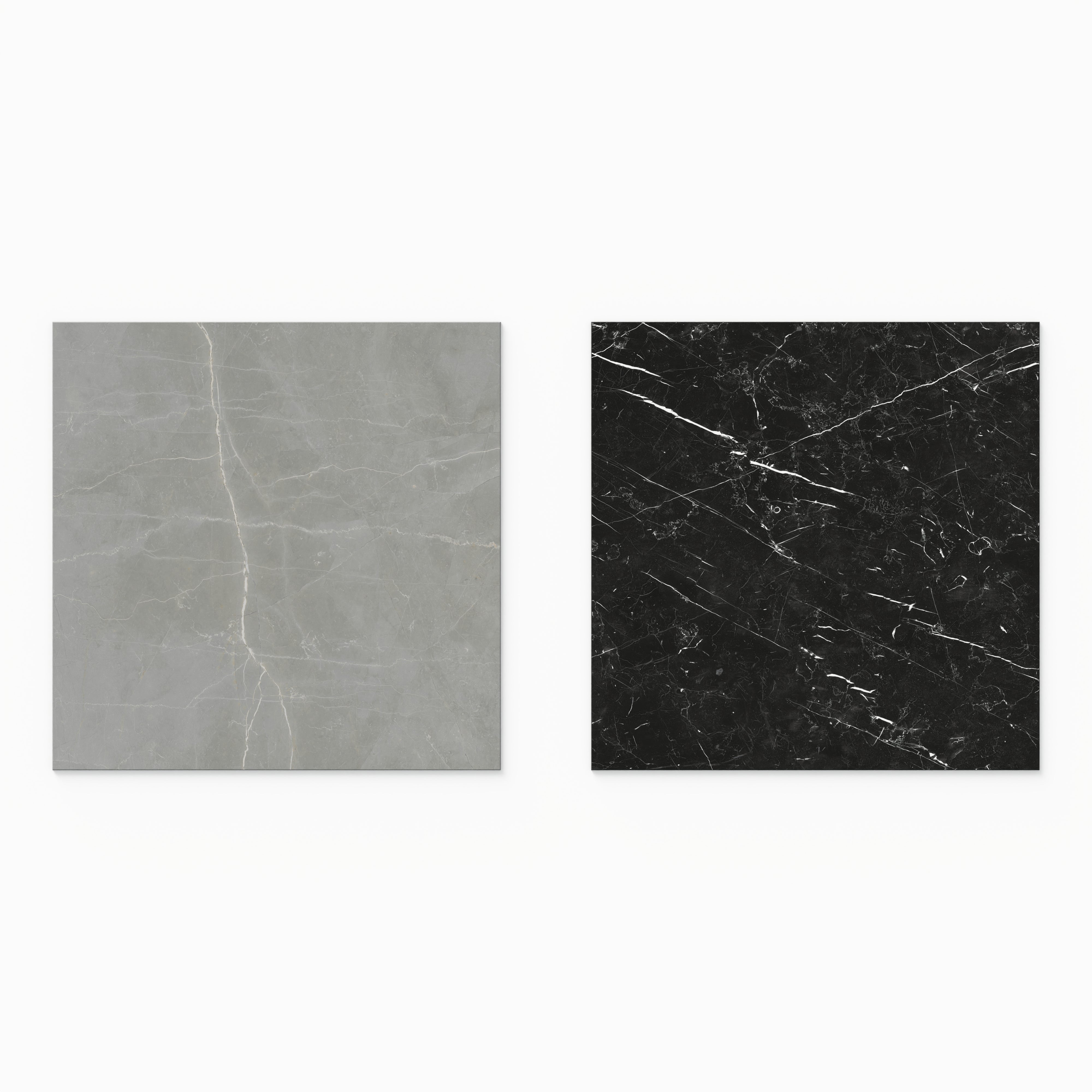 Leona 24x24 Checkerboard Matte Porcelain Tile in Amani Grey and Nero Marquina