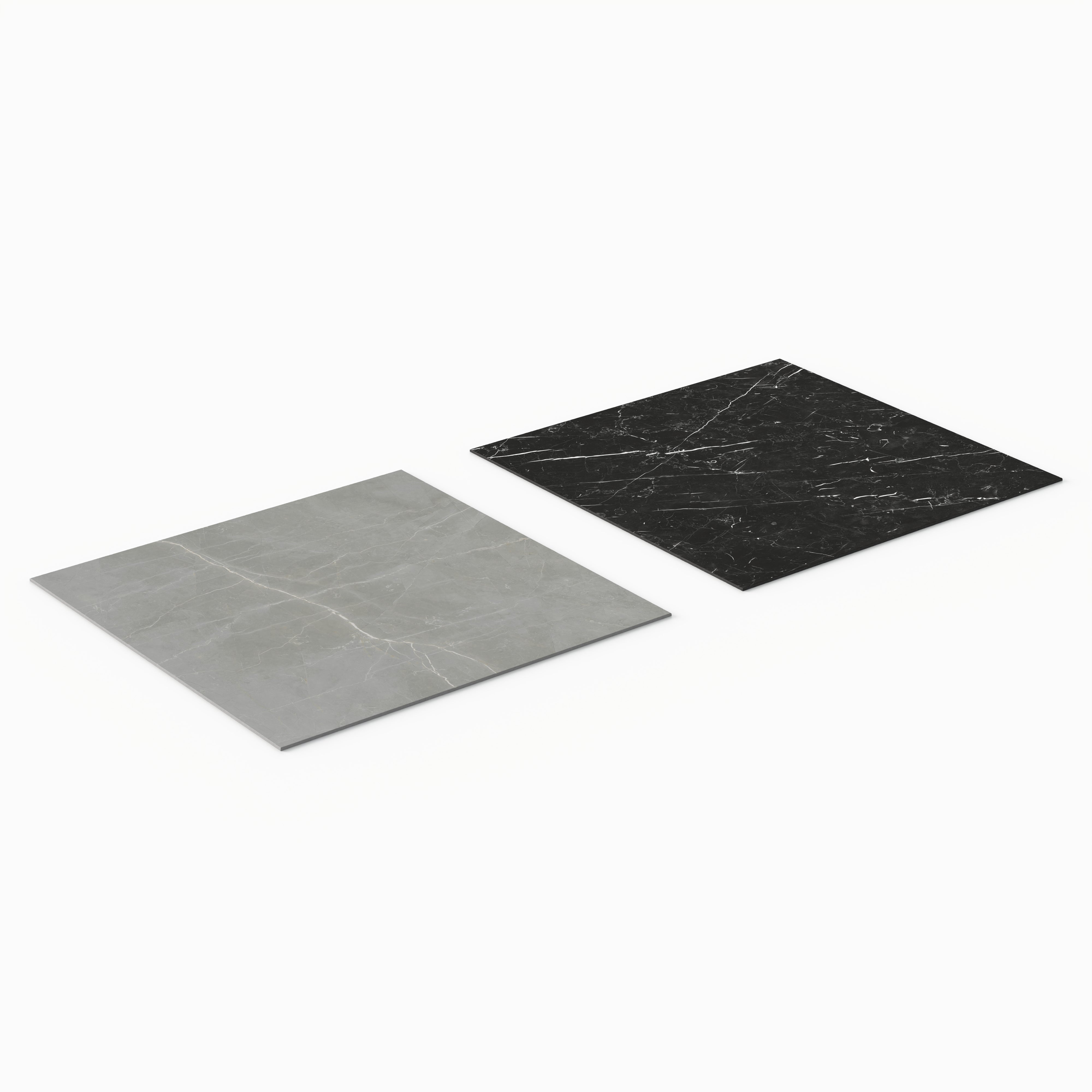 Leona 24x24 Checkerboard Matte Porcelain Tile in Amani Grey and Nero Marquina