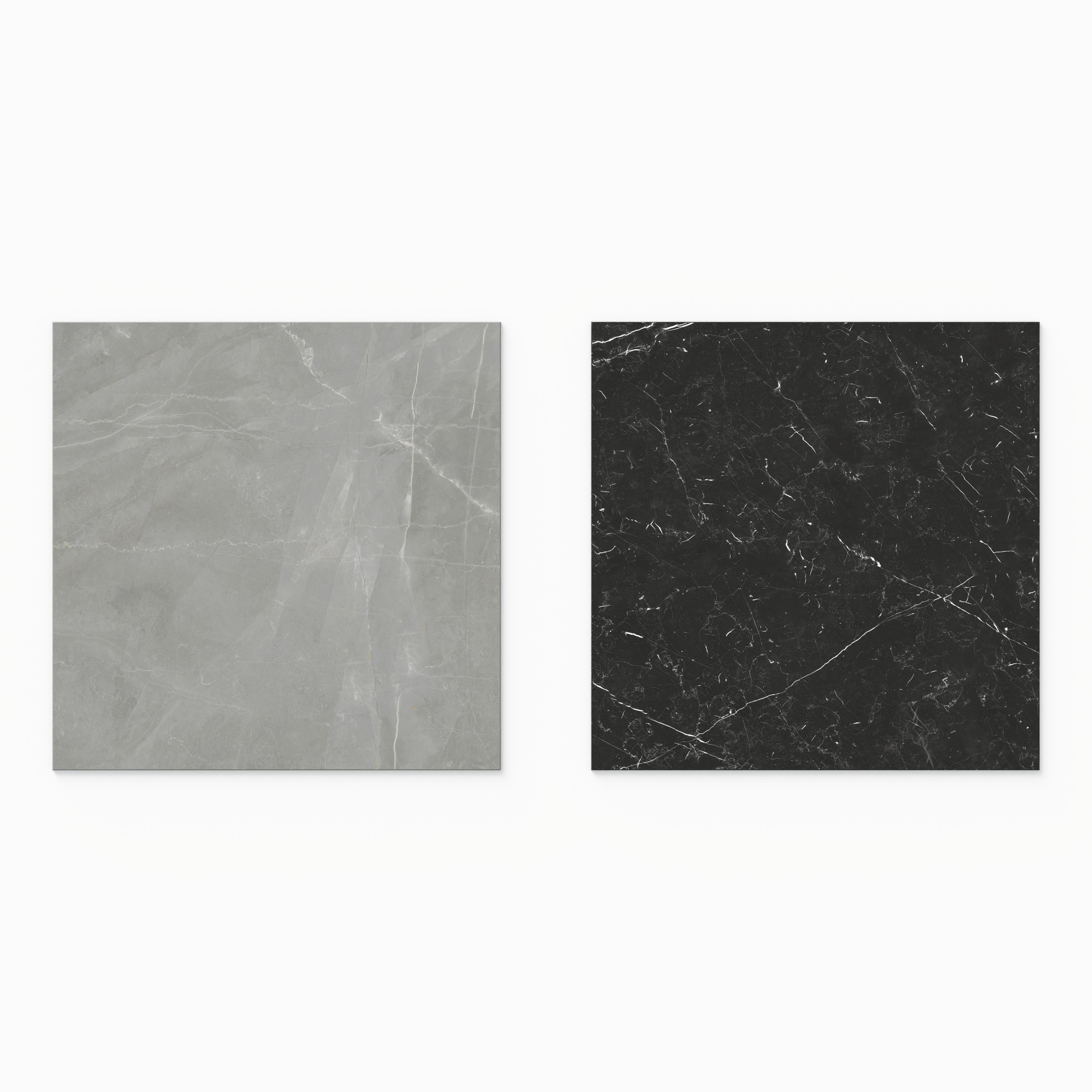 Leona 24x24 Checkerboard Polished Porcelain Tile in Amani Grey and Nero Marquina