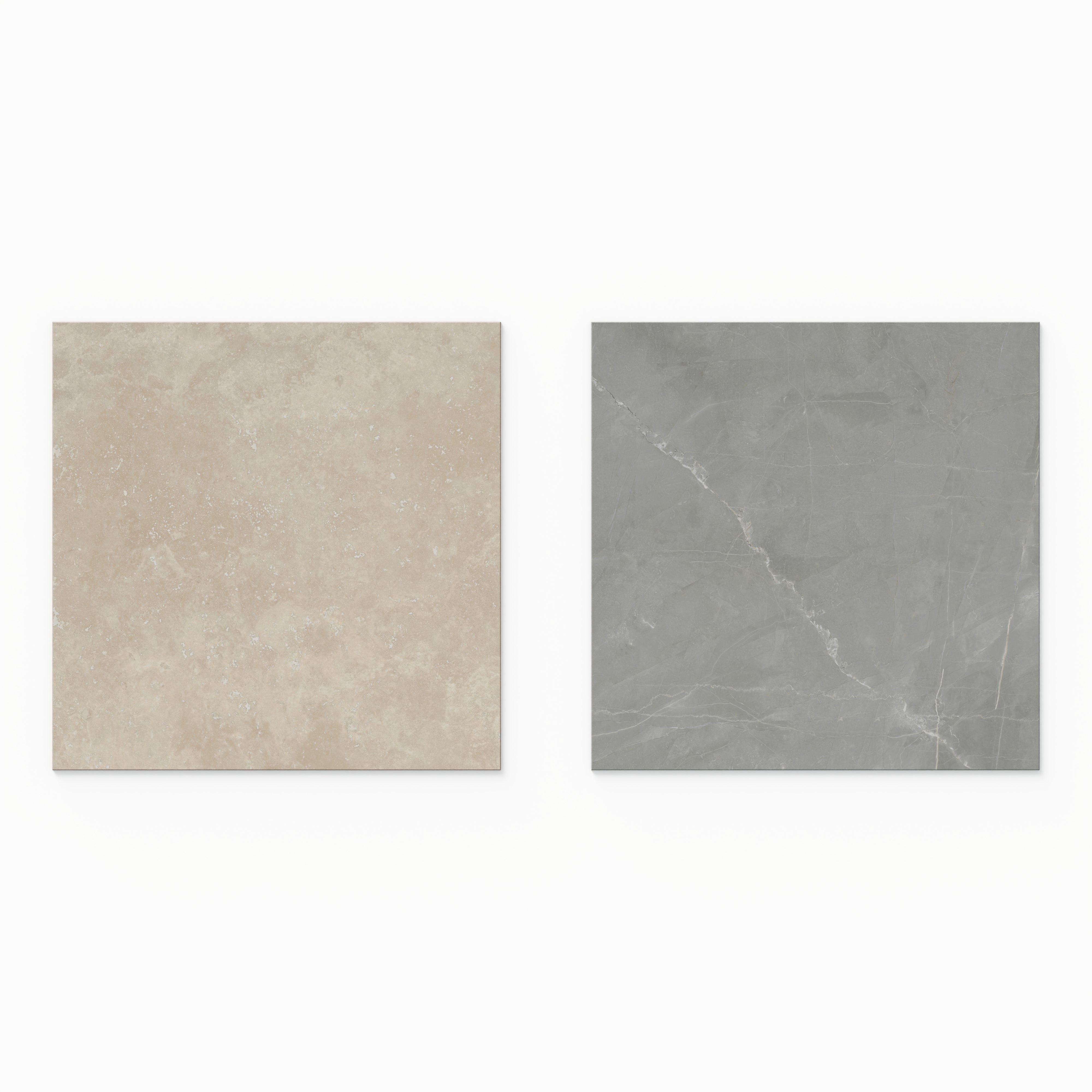 Leona 24x24 Checkerboard Polished Porcelain Tile in Marfil and Amani Grey