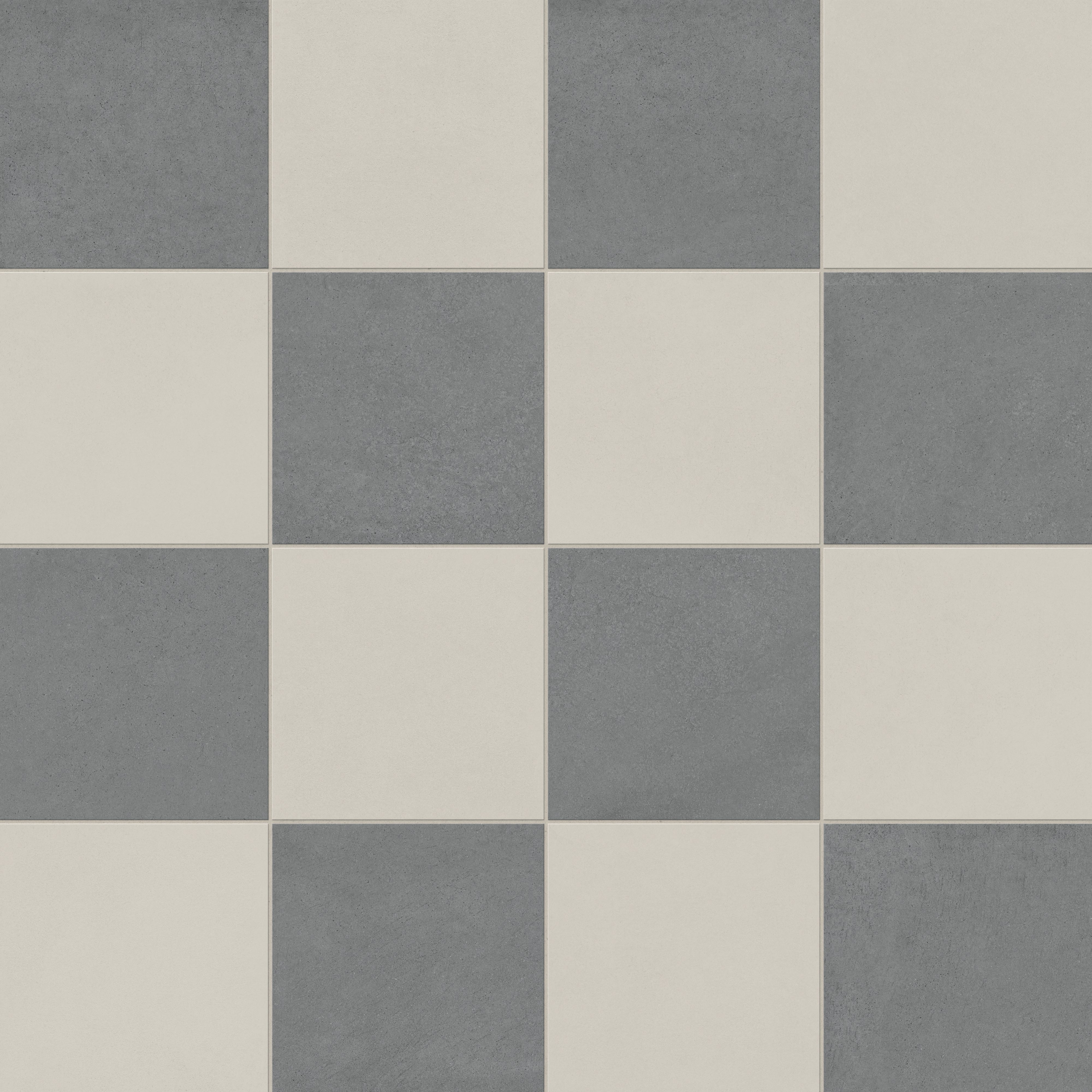 Palmer 12x12 Checkerboard Matte Porcelain Tile in White and Grey