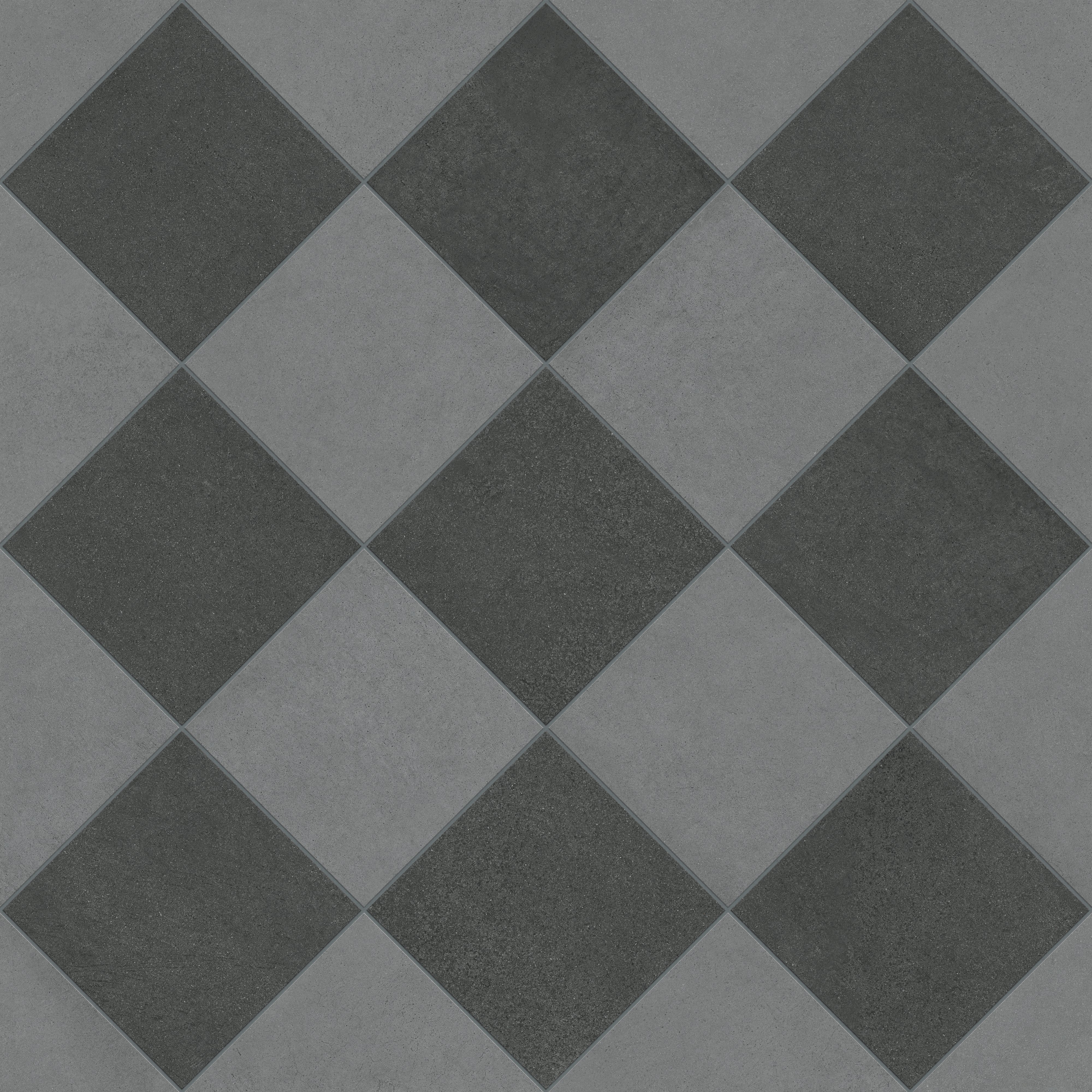 Palmer 12x12 Checkerboard Matte Porcelain Tile in Grey and Nero