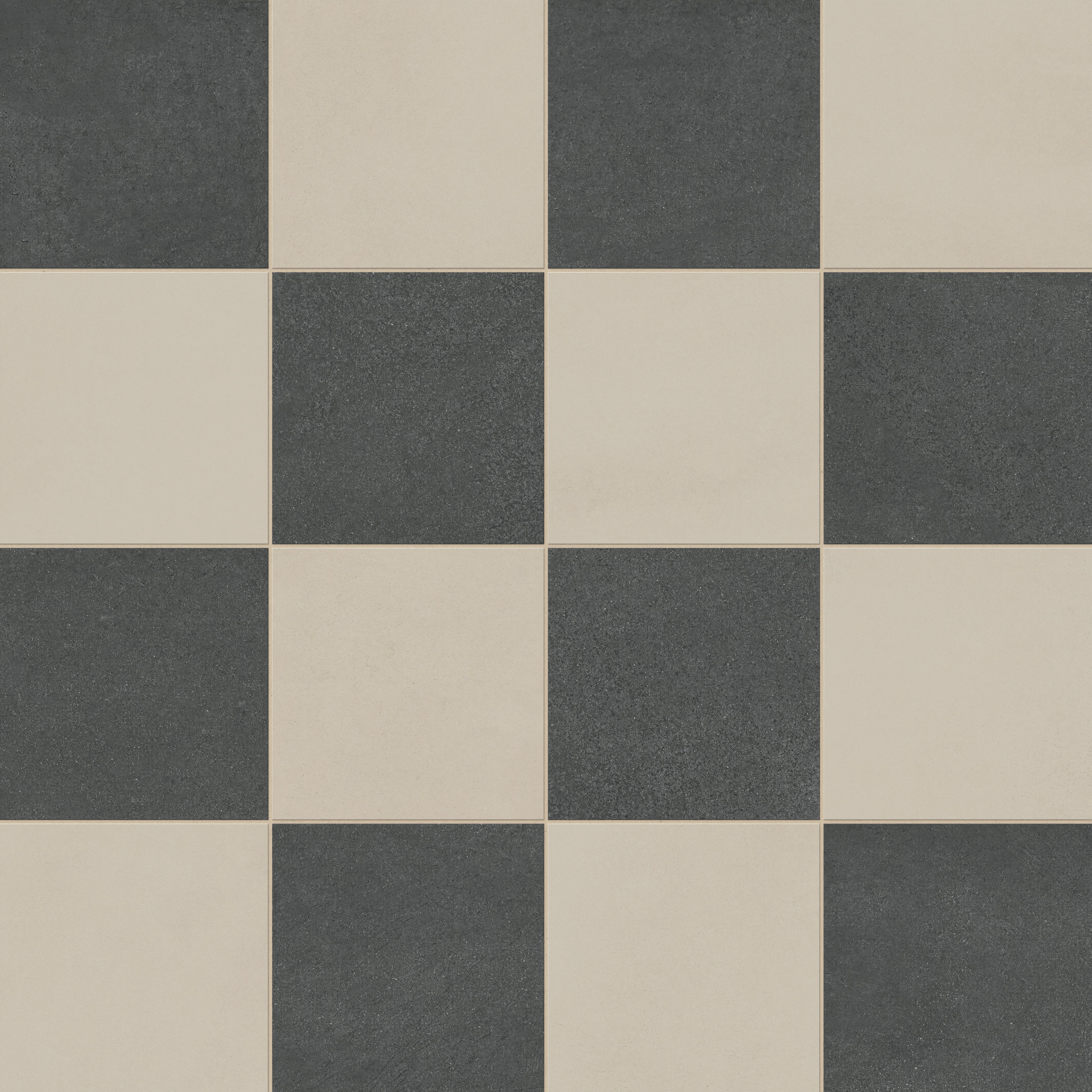 Palmer 12x12 Checkerboard Matte Porcelain Tile in Natural and Nero